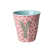 Melamin Becher "Buchstabe Y - Flowers" - M (Bunt)