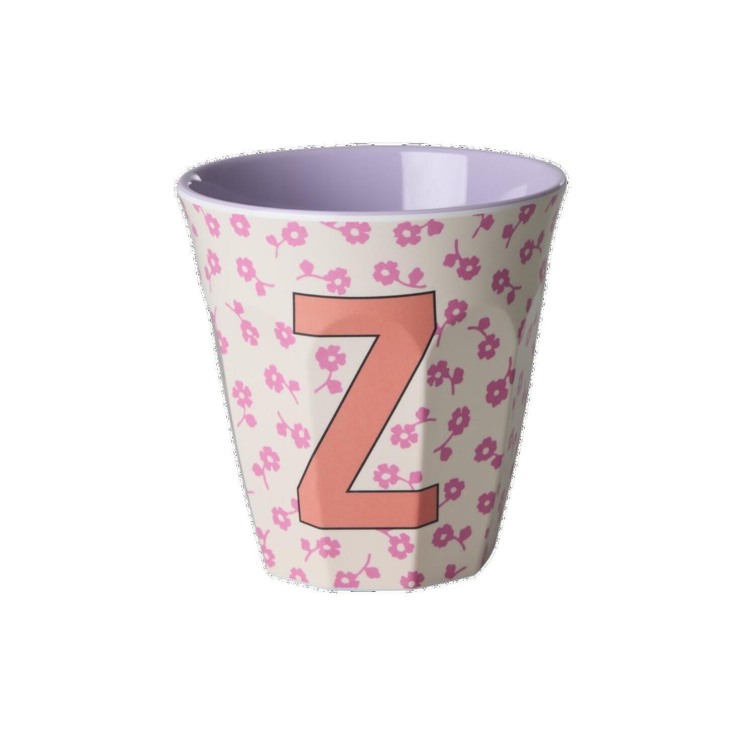 Melamin Becher "Buchstabe Z - Flowers" - M (Bunt)