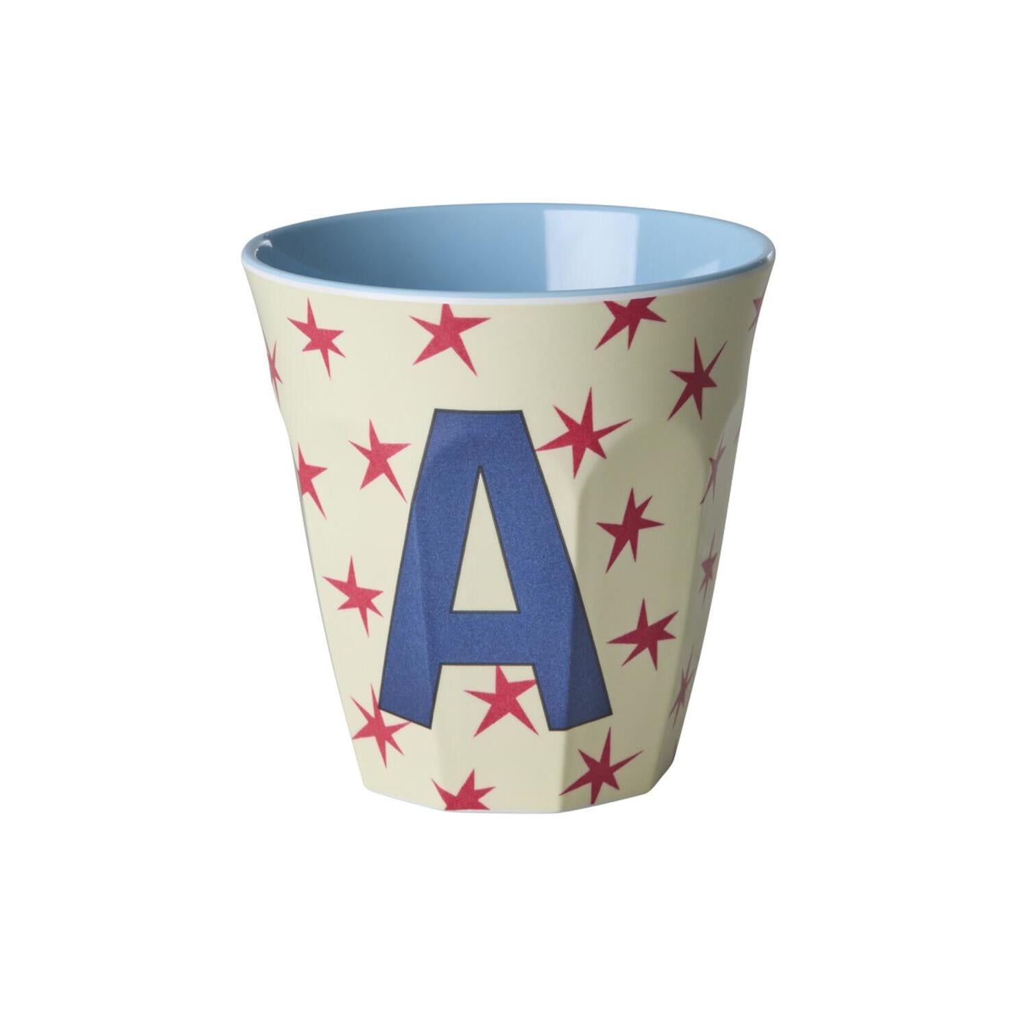 Melamin Becher "Buchstabe A - Stars" - M (Bunt)
