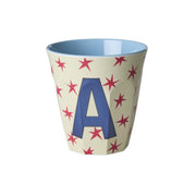 Melamin Becher "Buchstabe A - Stars" - M (Bunt)