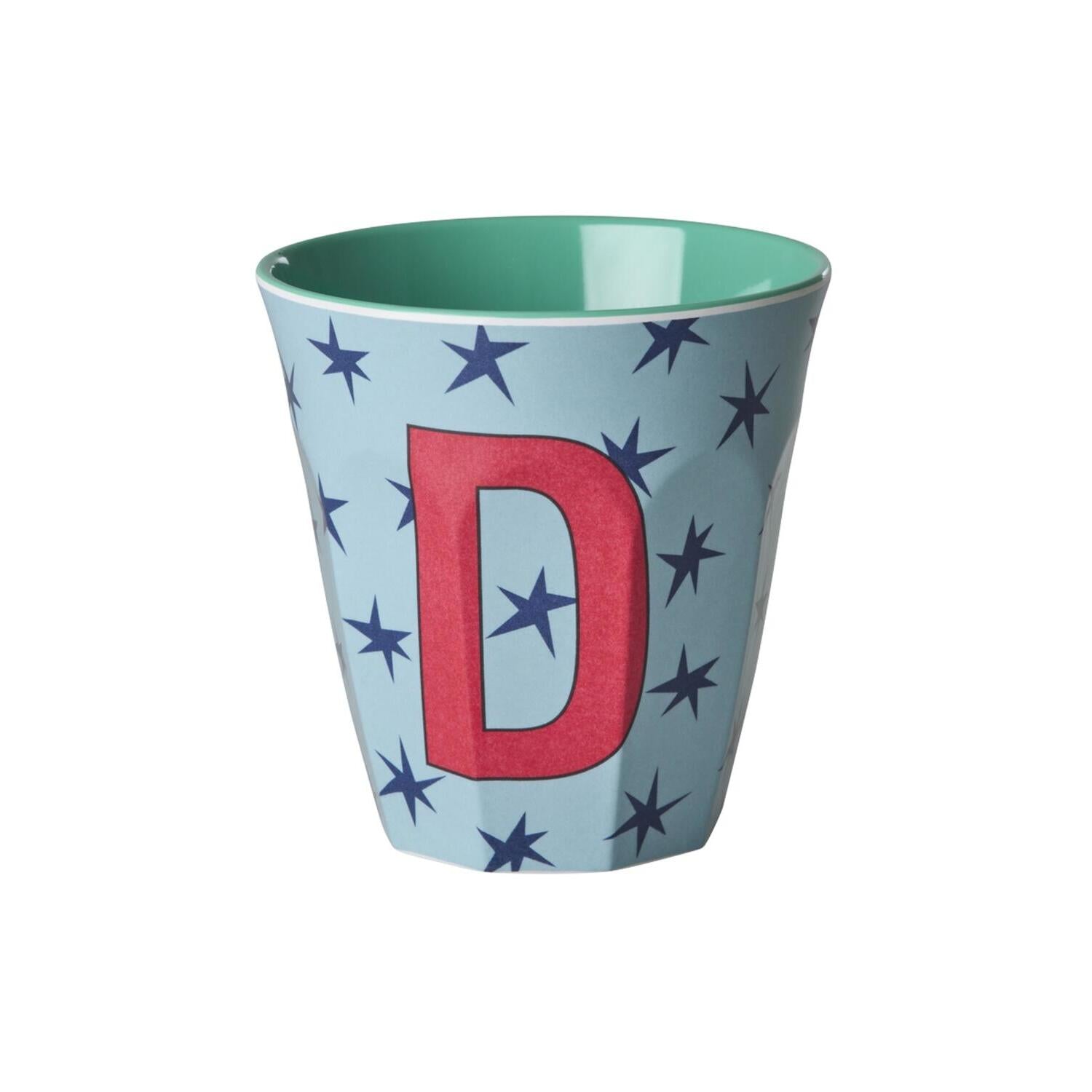 Melamin Becher "Buchstabe D - Stars" - M (Bunt)