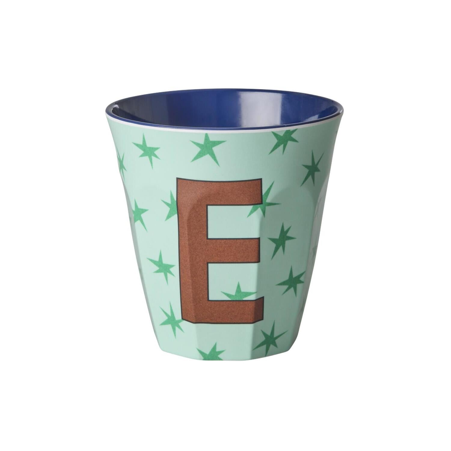 Melamin Becher "Buchstabe E - Stars" - M (Bunt)