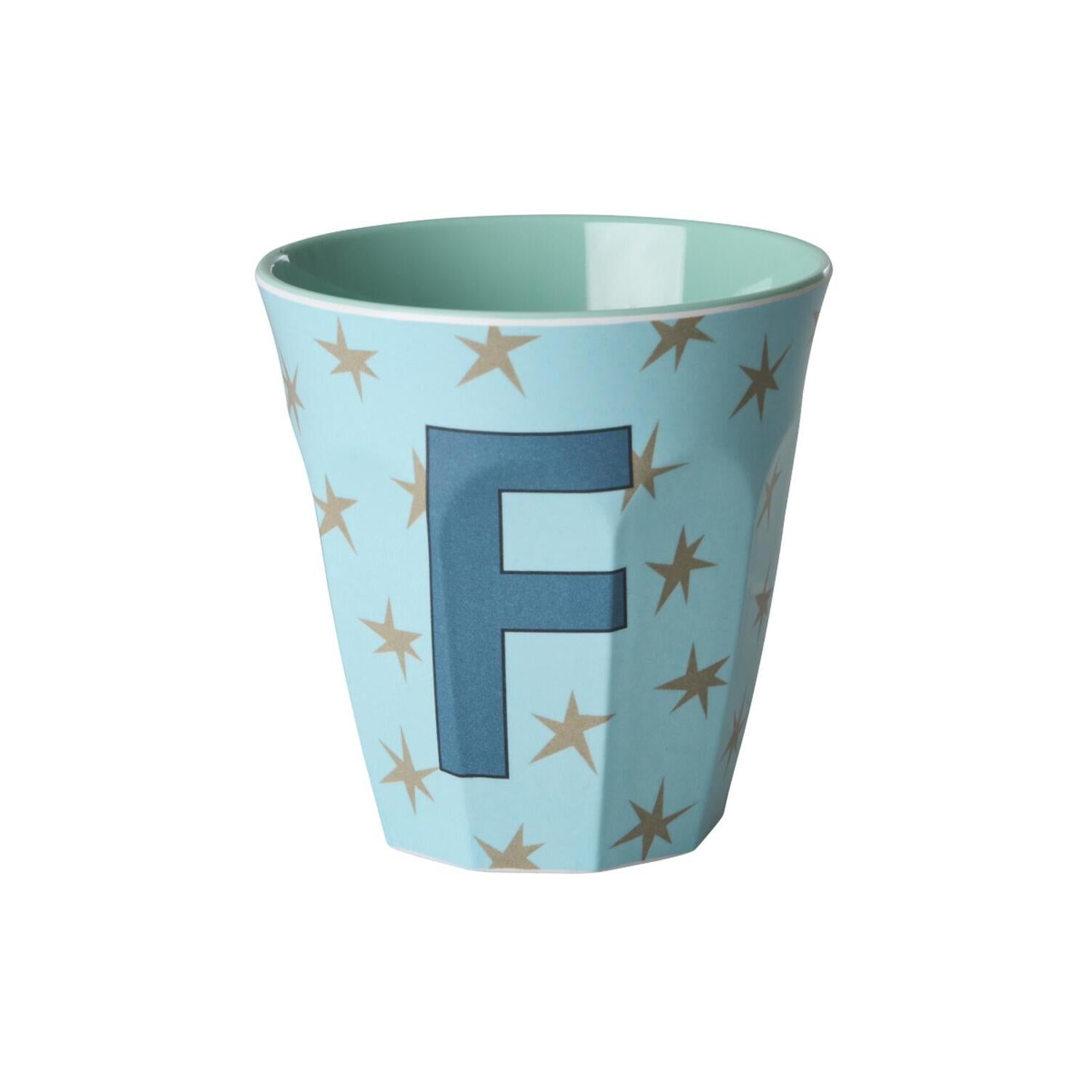 Melamin Becher "Buchstabe F - Stars" - M (Bunt)