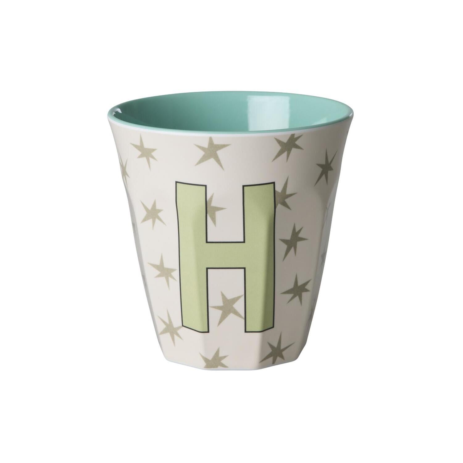 Melamin Becher "Buchstabe H - Stars" - M (Bunt)