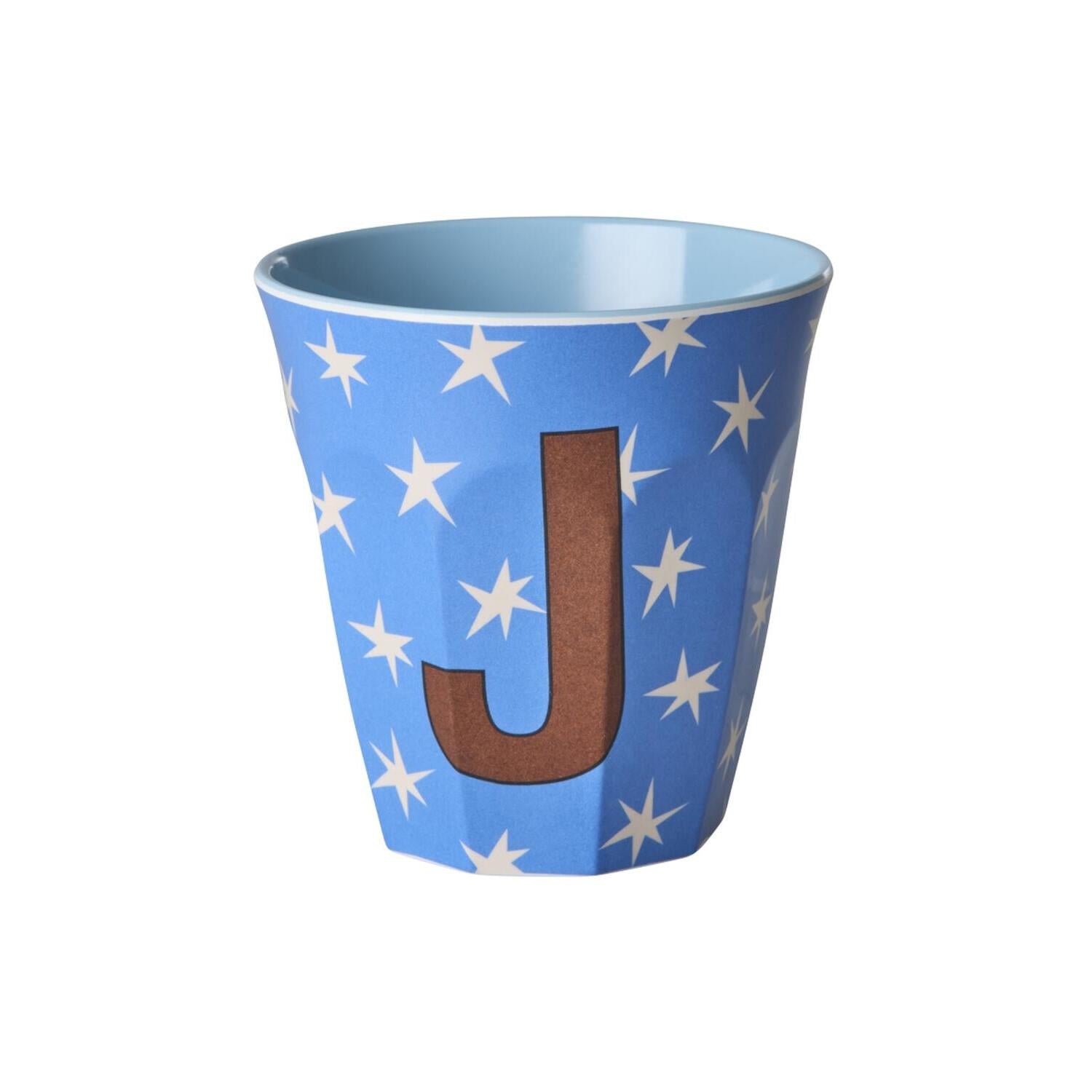 Melamin Becher "Buchstabe J - Stars" - M (Bunt)