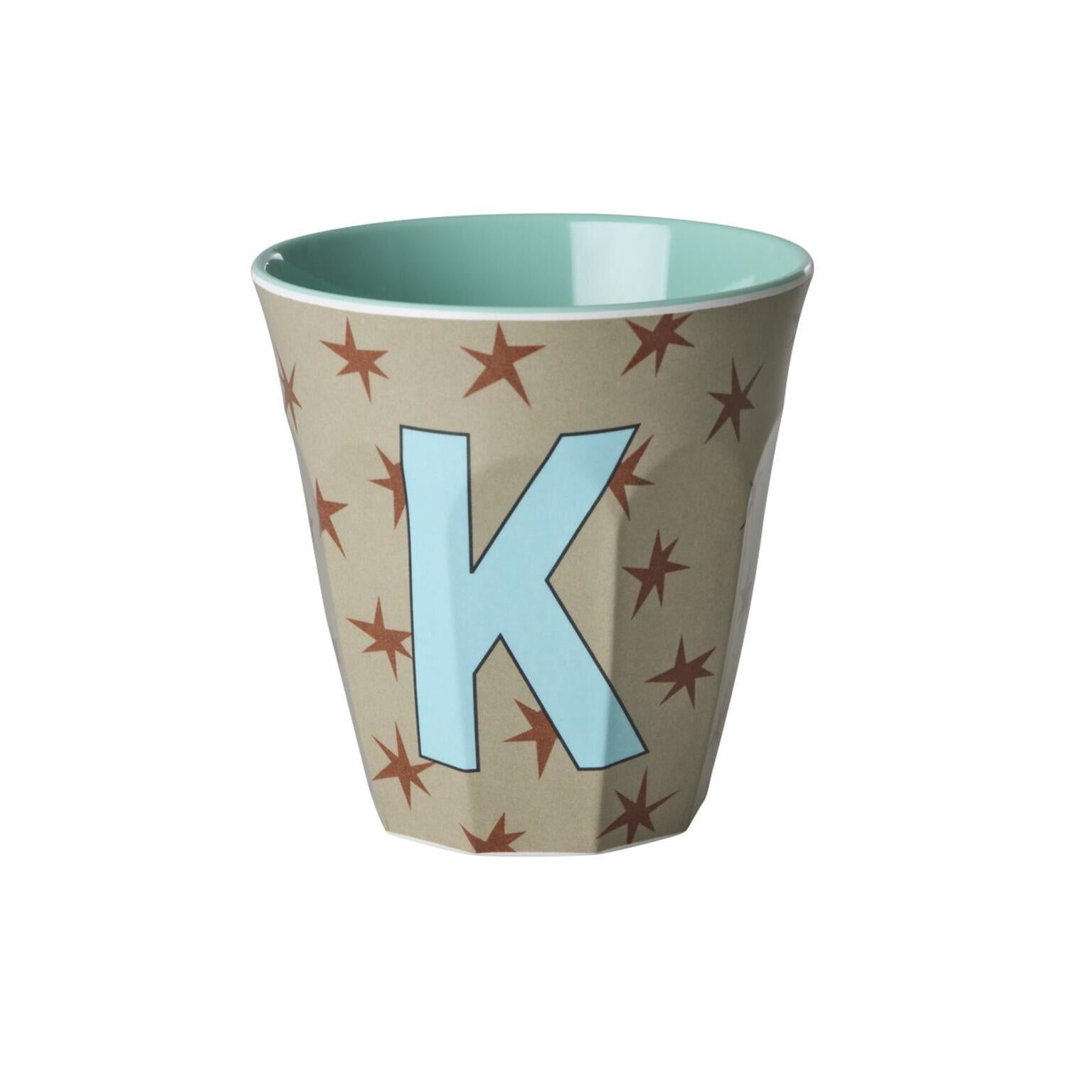 Melamin Becher "Buchstabe K - Stars" - M (Bunt)