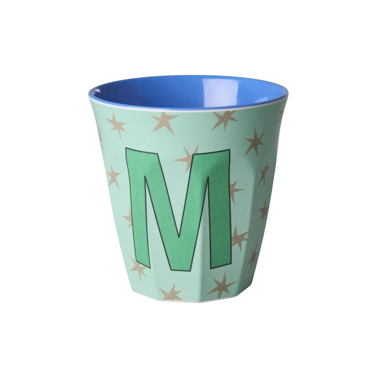 Melamin Becher "Buchstabe M - Stars" - M (Bunt)