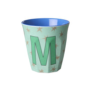 Melamin Becher "Buchstabe M - Stars" - M (Bunt)