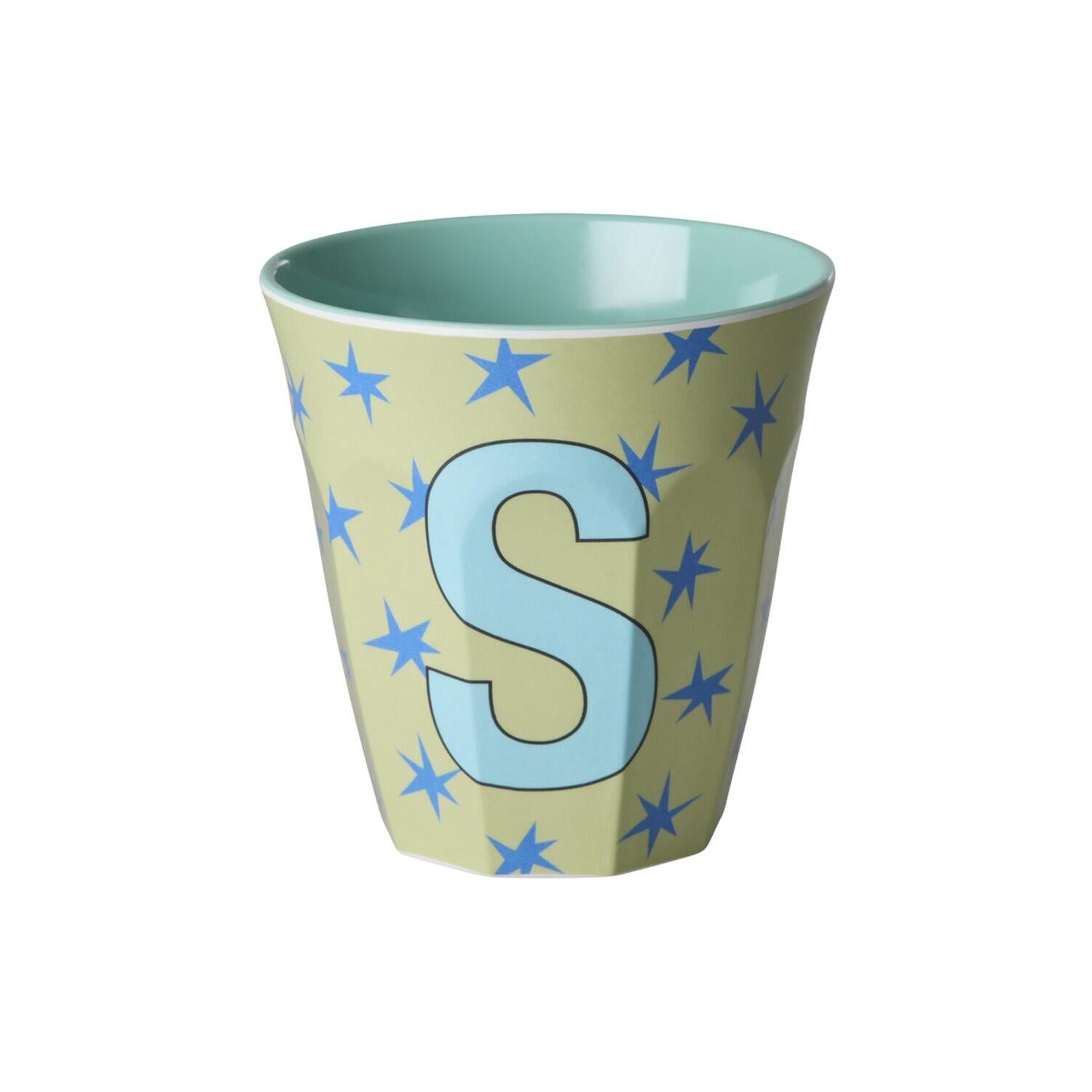 Melamin Becher "Buchstabe S - Stars" - M (Bunt)