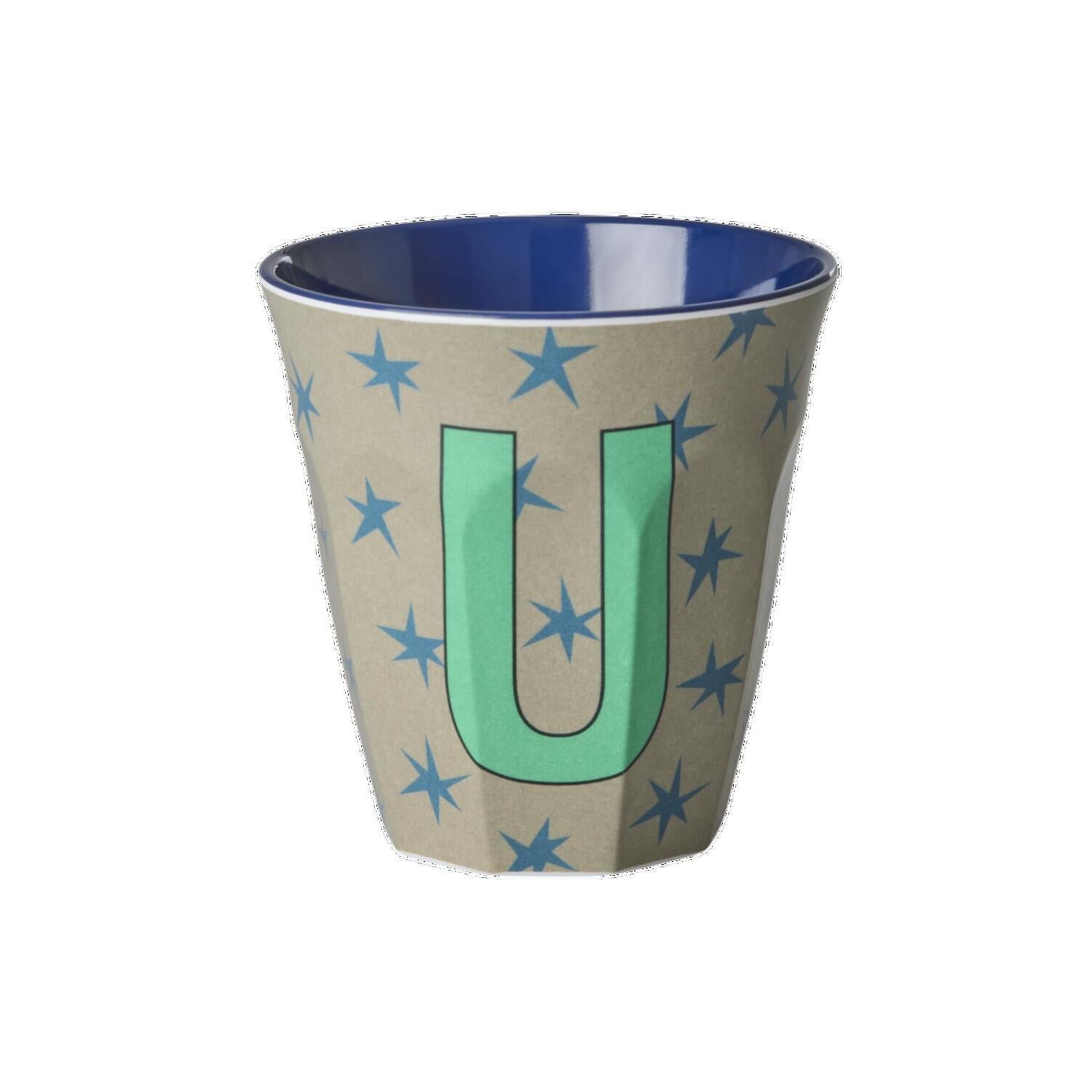 Melamin Becher "Buchstabe U - Stars" - M (Bunt)