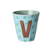 Melamin Becher "Buchstabe V - Stars" - M (Bunt)