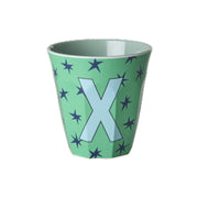 Melamin Becher "Buchstabe X - Stars" - M (Bunt)