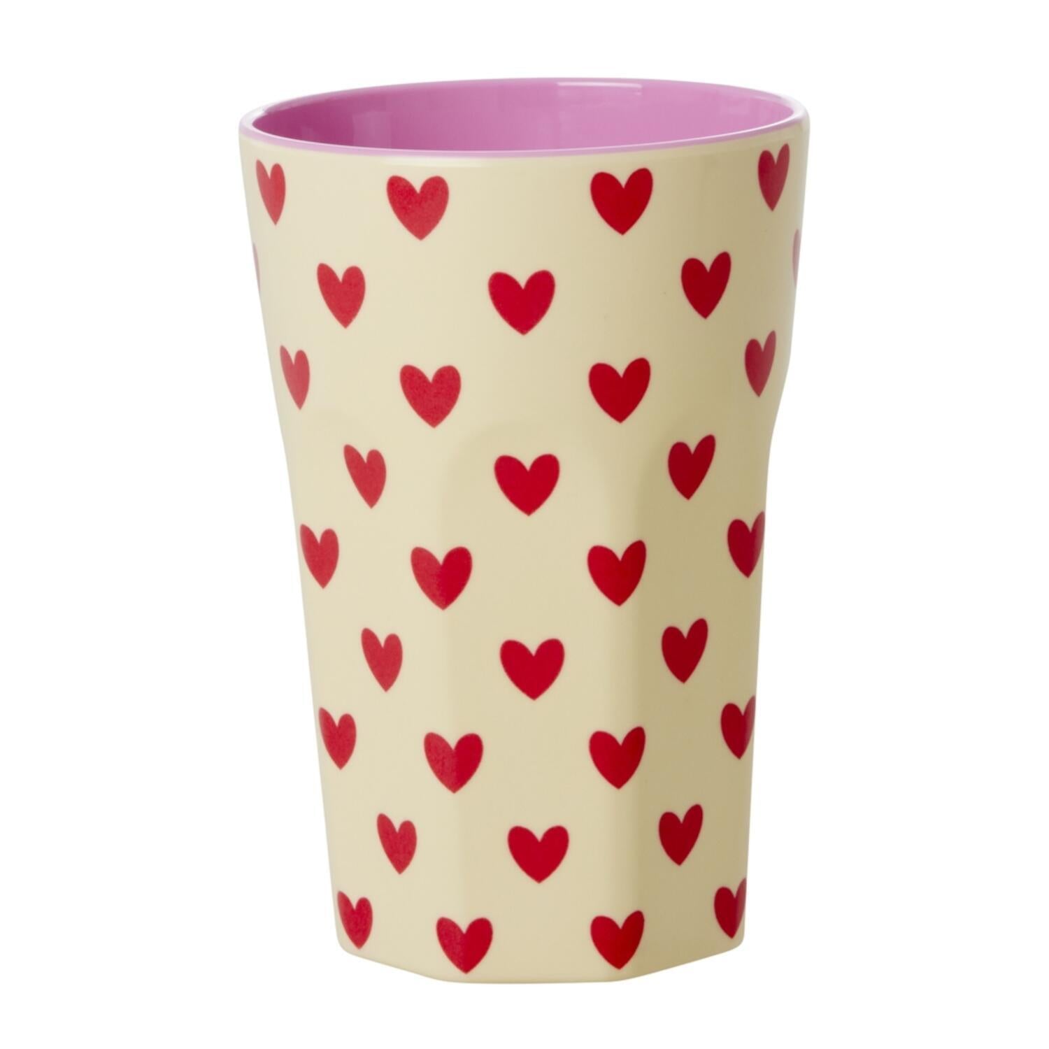 Melamin Becher "Darling Hearts" - L (Bunt)