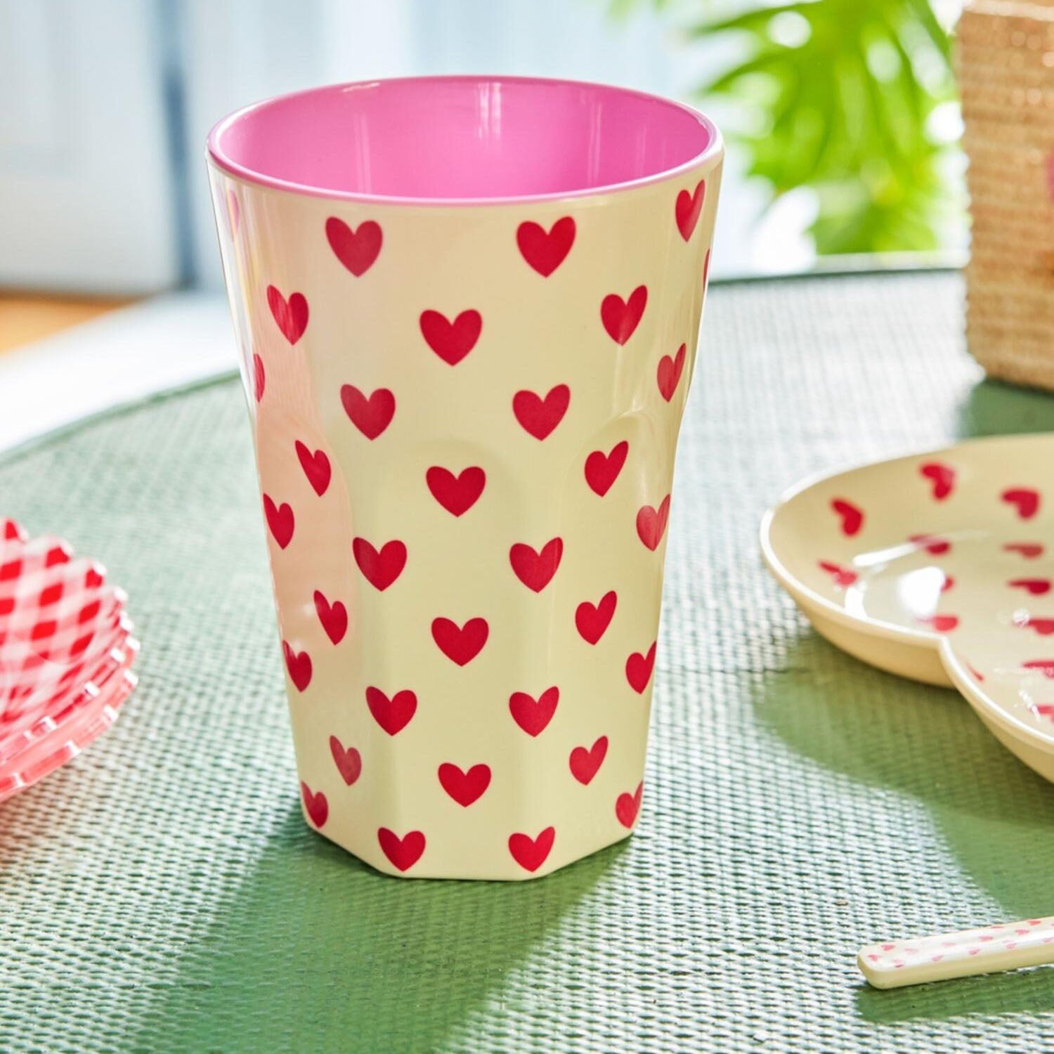 Melamin Becher "Darling Hearts" - L (Bunt)