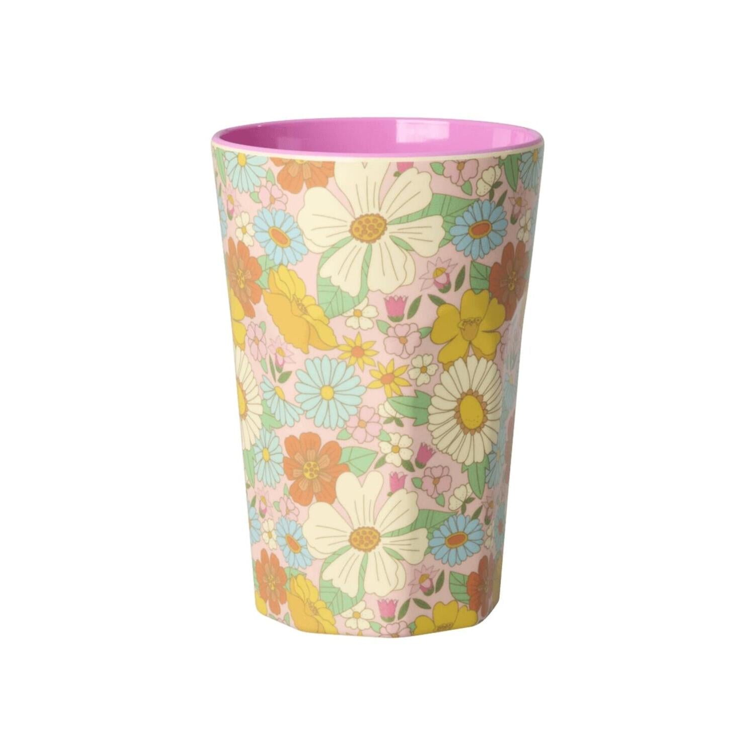 Melamin Becher "Flower Power" - 400 ml (Bunt) Rice