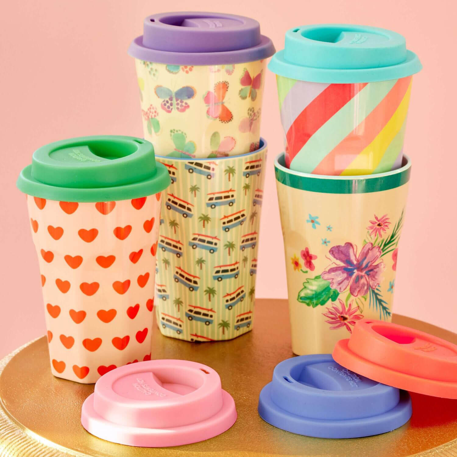 Silikondeckel für Melamin Becher L im 3er-Set , Blau, Mint, Grün