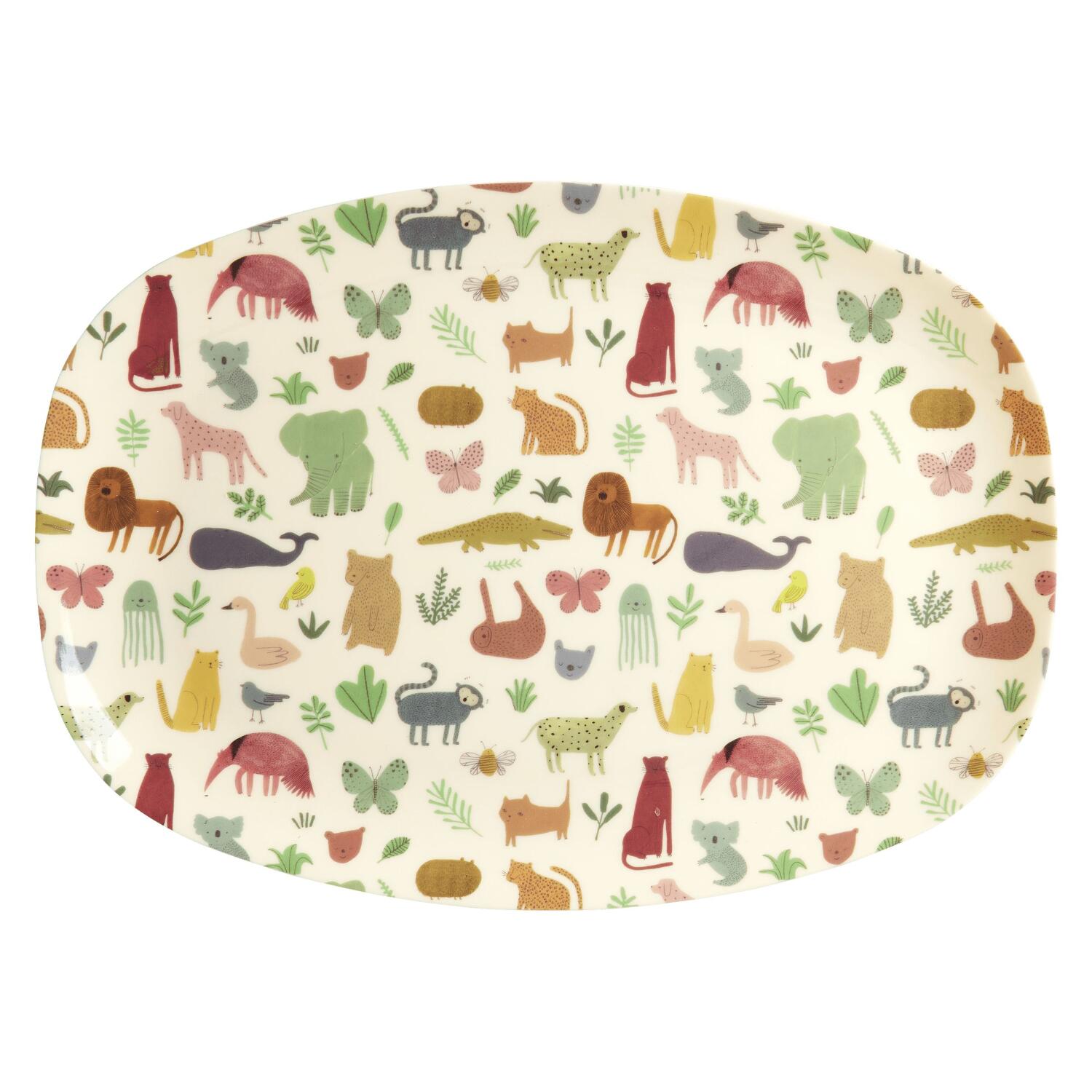 Melamin Platte rechteckig "Sweet Jungle" - 30x22 cm (Bunt)