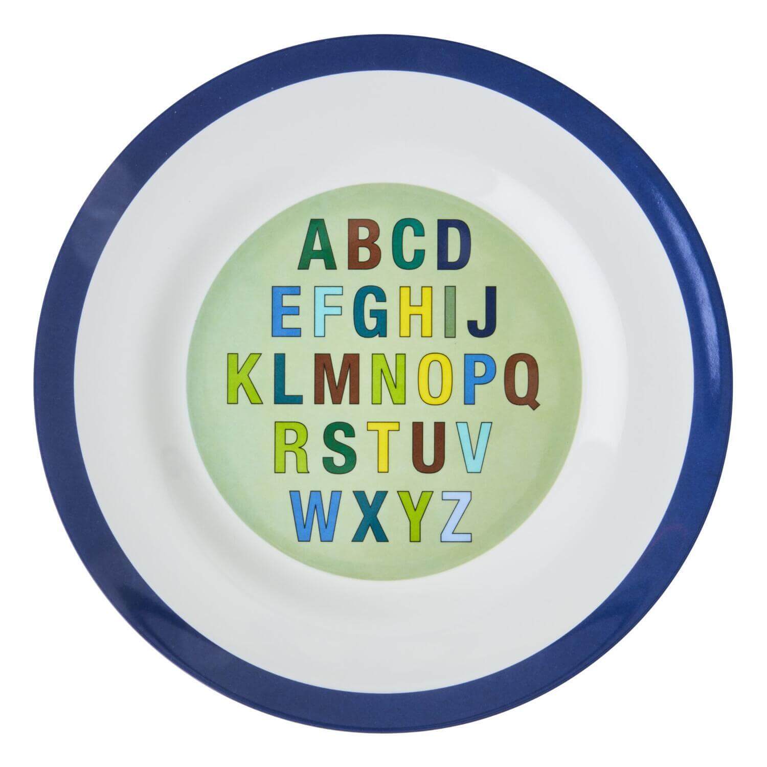 Melamin Essteller "Alphabet" (Dunkelblau)