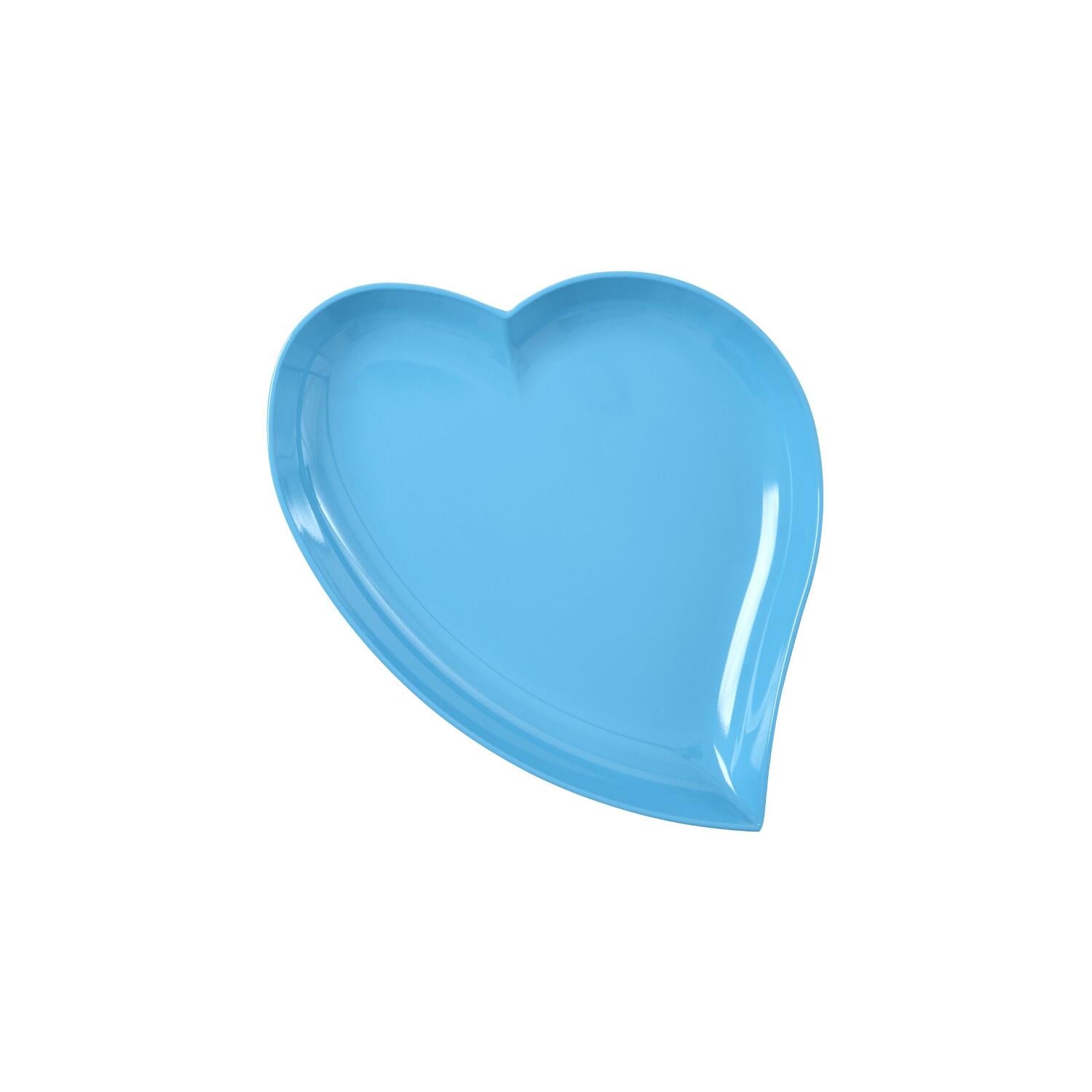 Melamin Teller "Herz" - 20,5x15,4 cm (Solid Blue) Rice