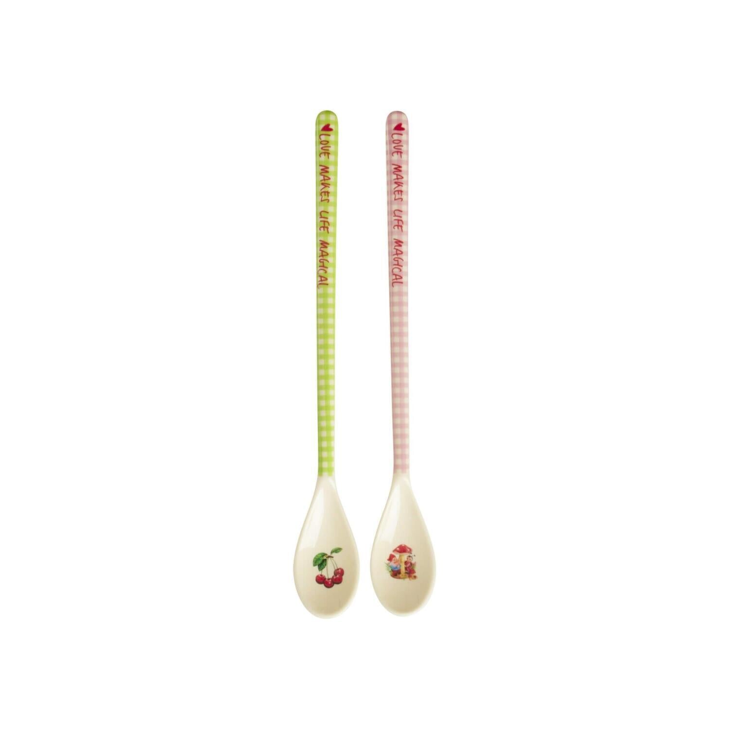 Melamin Latte-Löffel "Love Therapy Cherry" - 22 cm (Bunt)