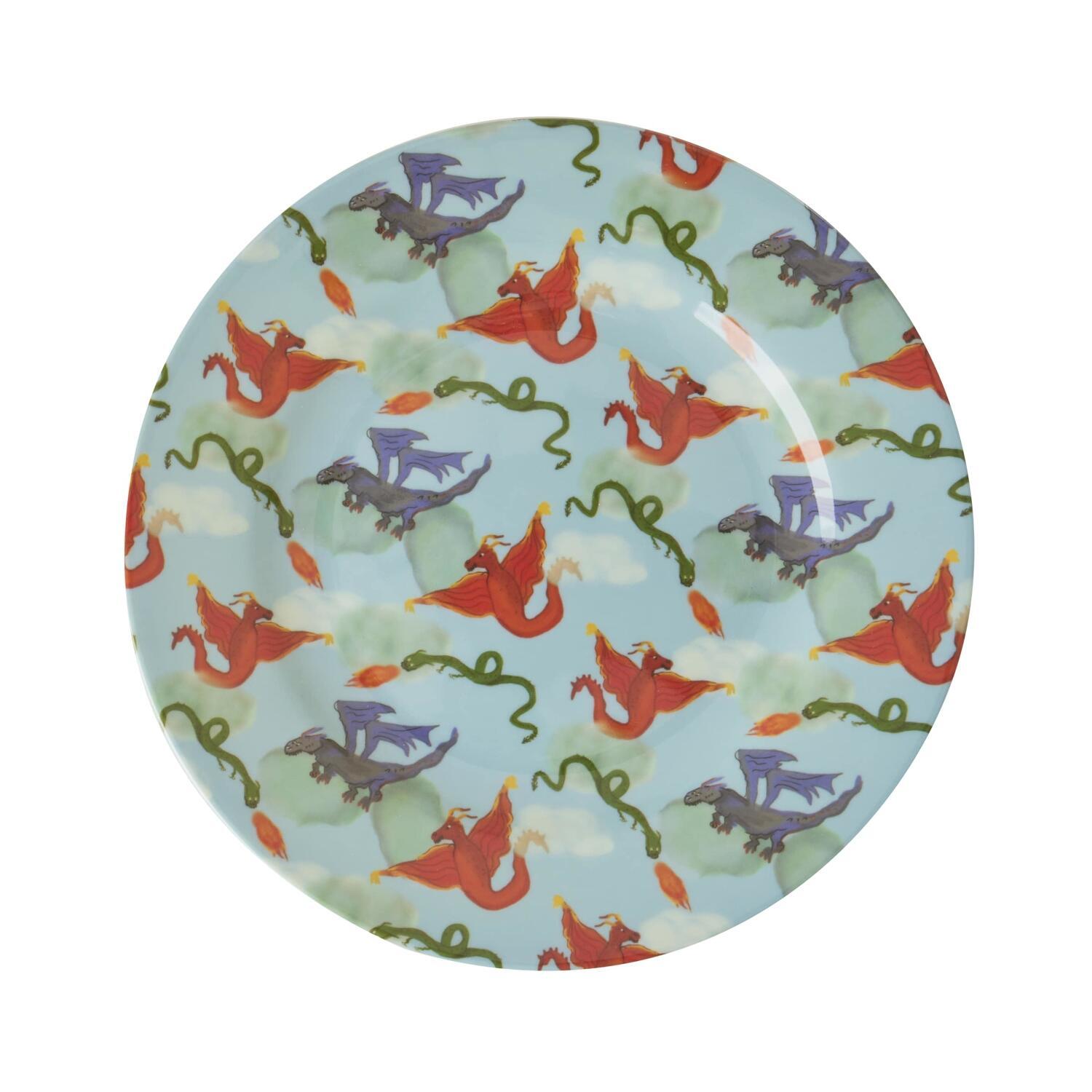 Melamin Kinder-Beilagenteller "Dragon" - 20 cm (Bunt)