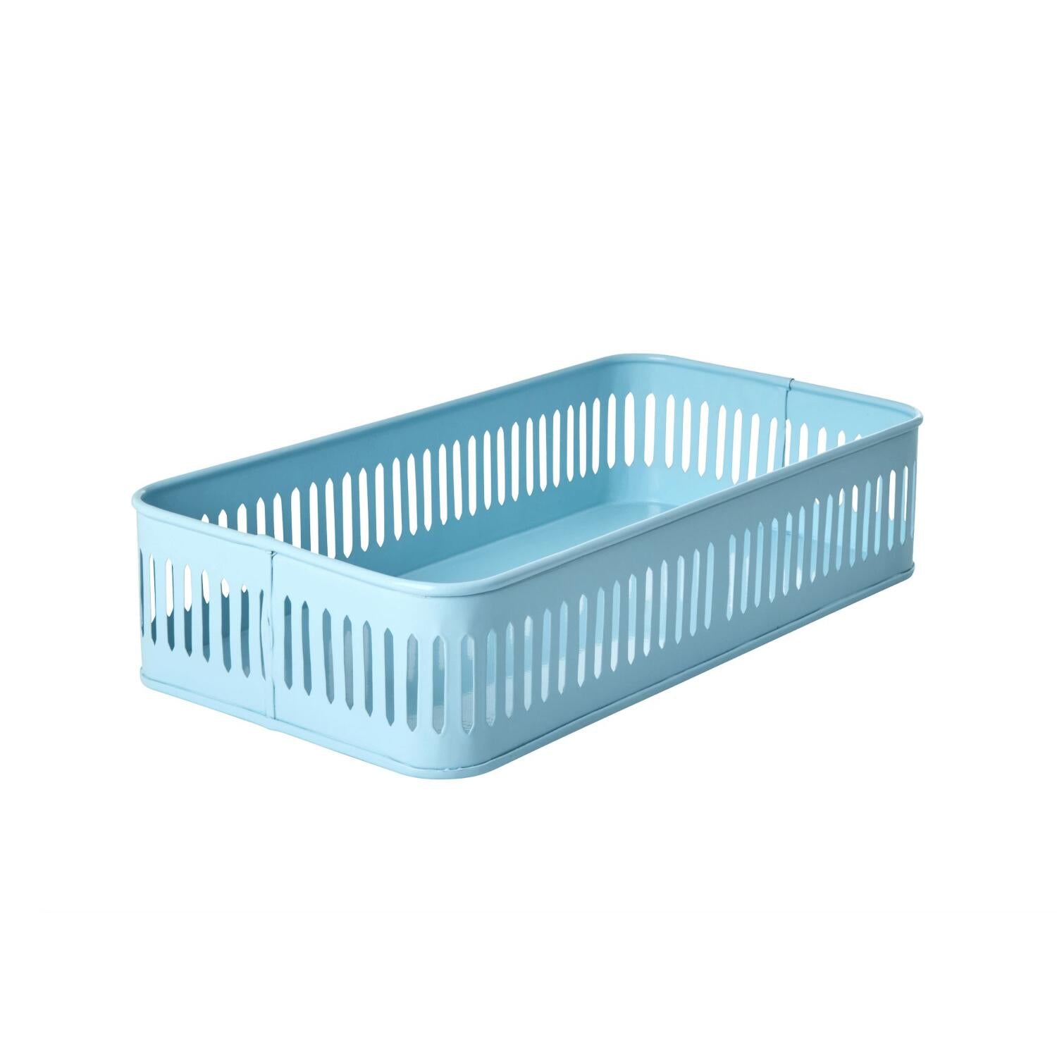 Tablett aus Metall im 2er-Set - 34,5x18x7,5 cm (Mint/Soft Plum) Rice