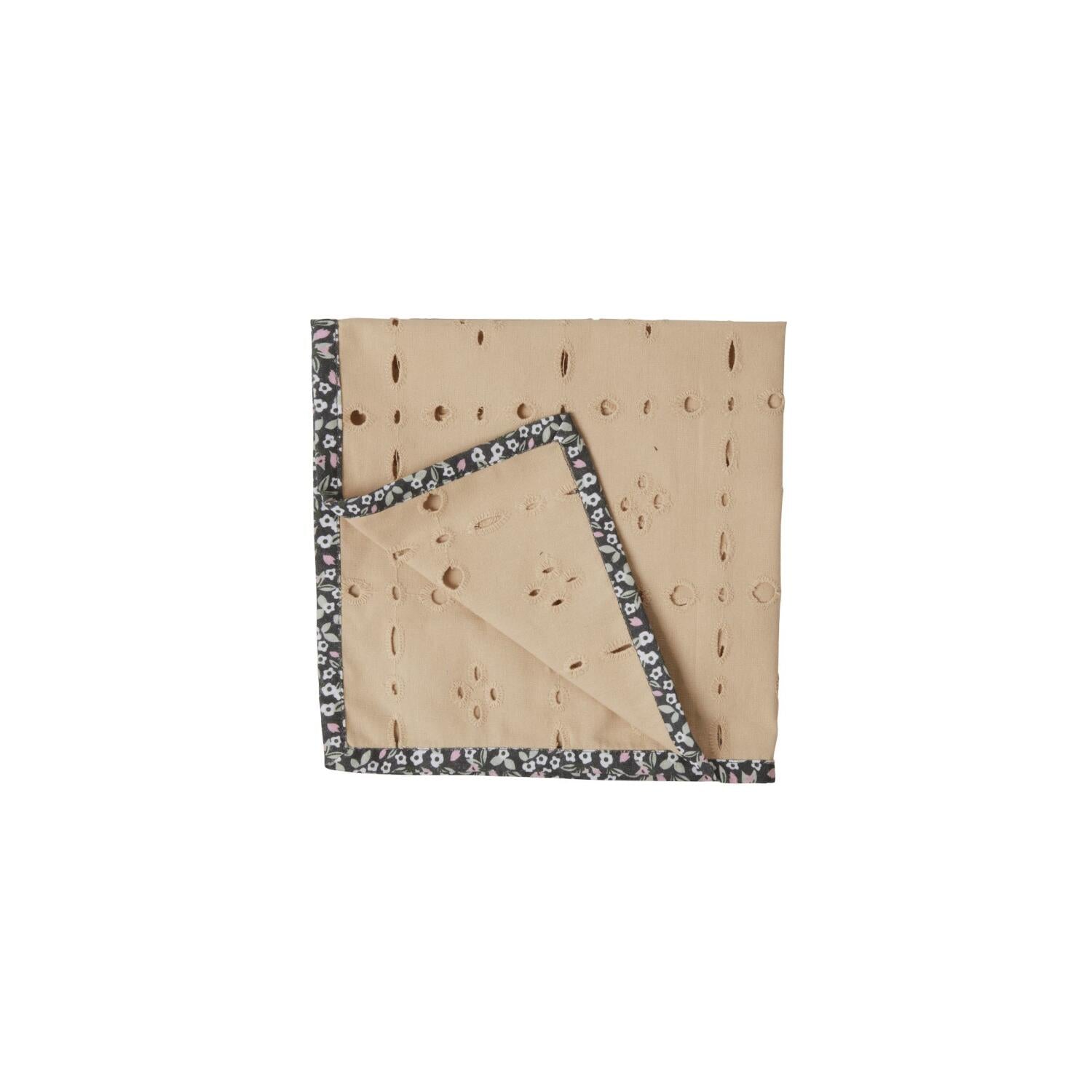Servietten "Broidery Anglaise - Flower" im 2er-Set - 40x40 cm (Beige)