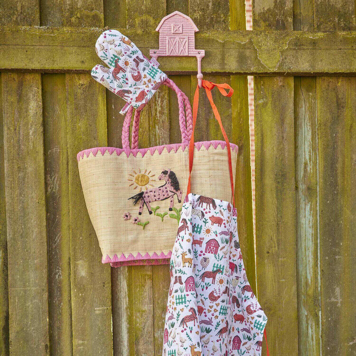 Metall-Haken "Farm/Scheune" (Pink)