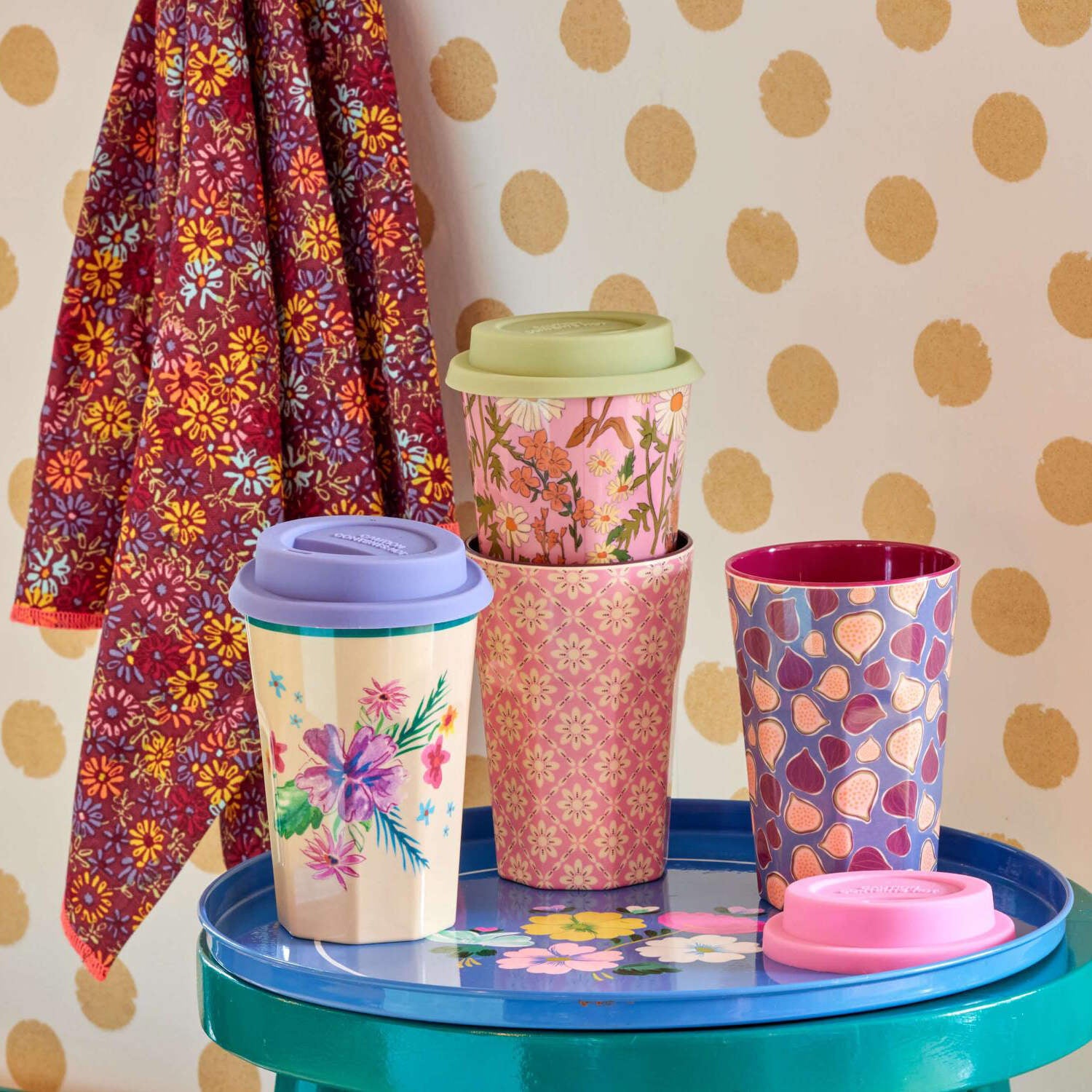 Melamin Becher "Arda Bloom" - L (Bunt)