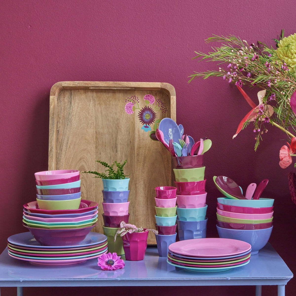 rice Melamin Schalen im 6er-Set in Geschenkbox - M (Bunt)