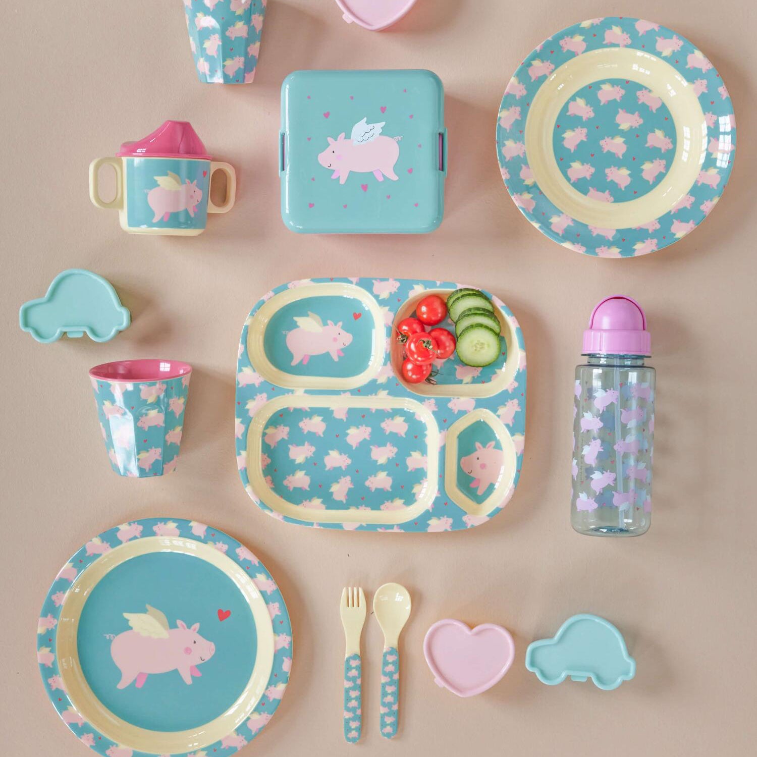 Kindertrinkflasche "Flying Pig" - 6,5x21 cm (Bunt)