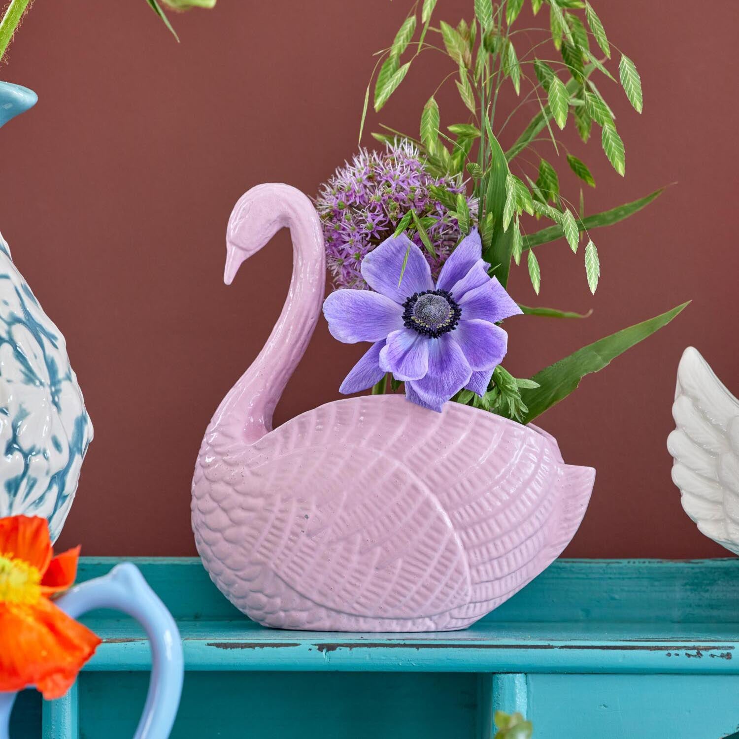 Blumentopf "Swan" - 21x9,5x23 cm (Pink)