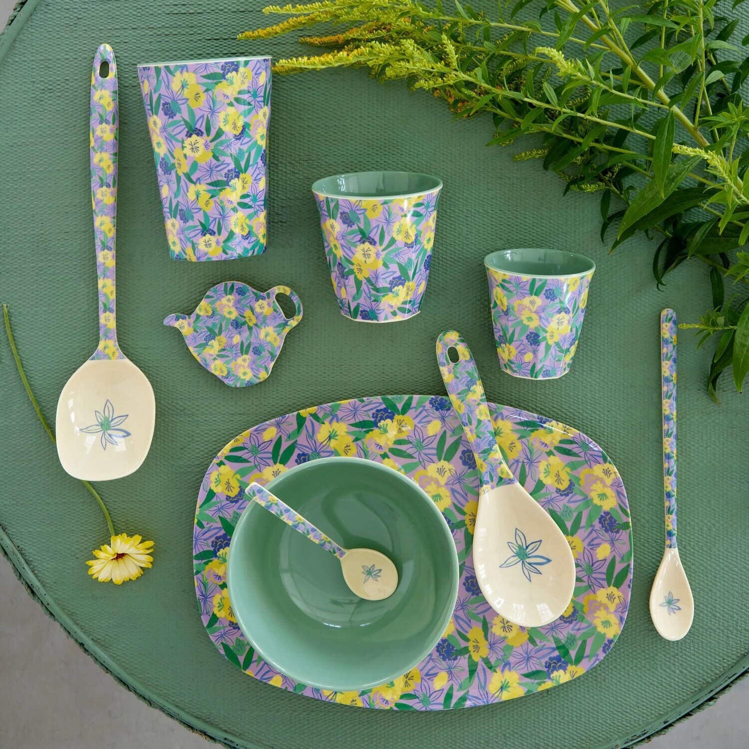 Melamin Schale "Fancy Pansy" - M (Blau) Rice