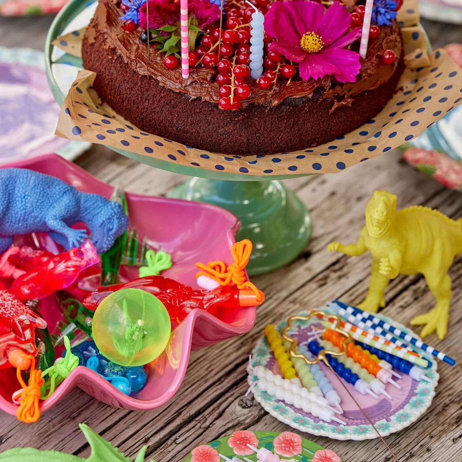 Gedrehte Kuchen-Kerzen - 12 Stk (Blau)