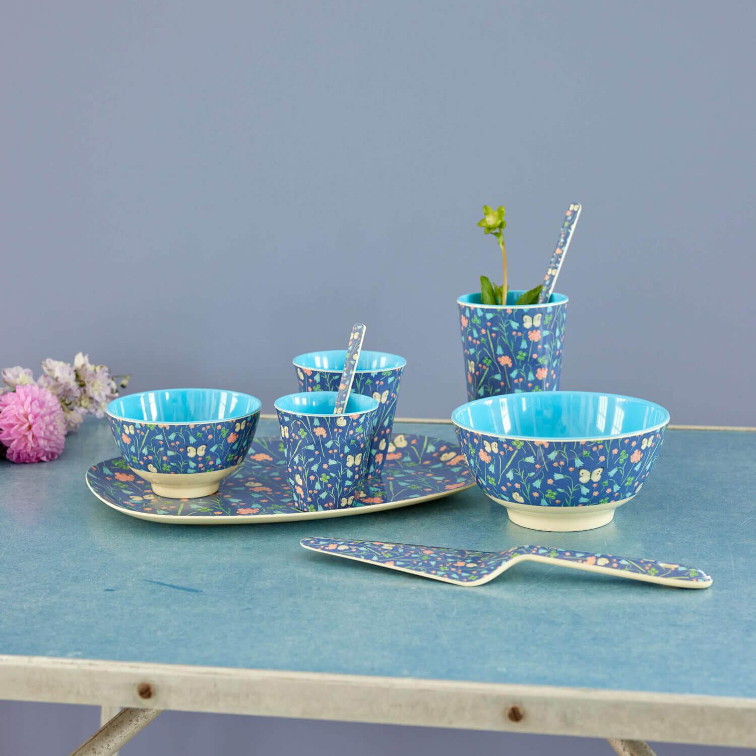 Melamin Tortenheber "Butterfly Field" - 26x6 cm (Bunt)