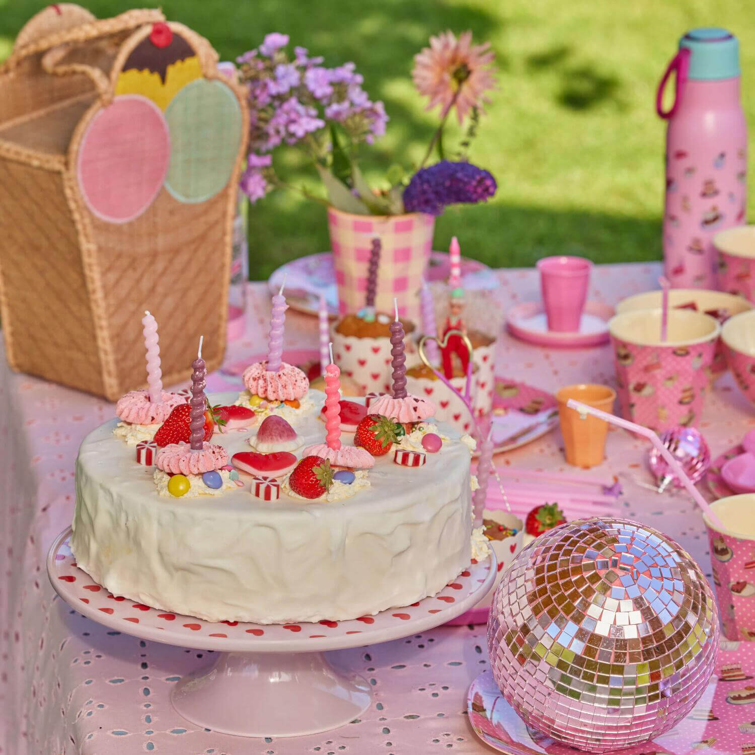 Melamin Platte rechteckig "Sweet Cake" - 30x22 cm (Bunt)