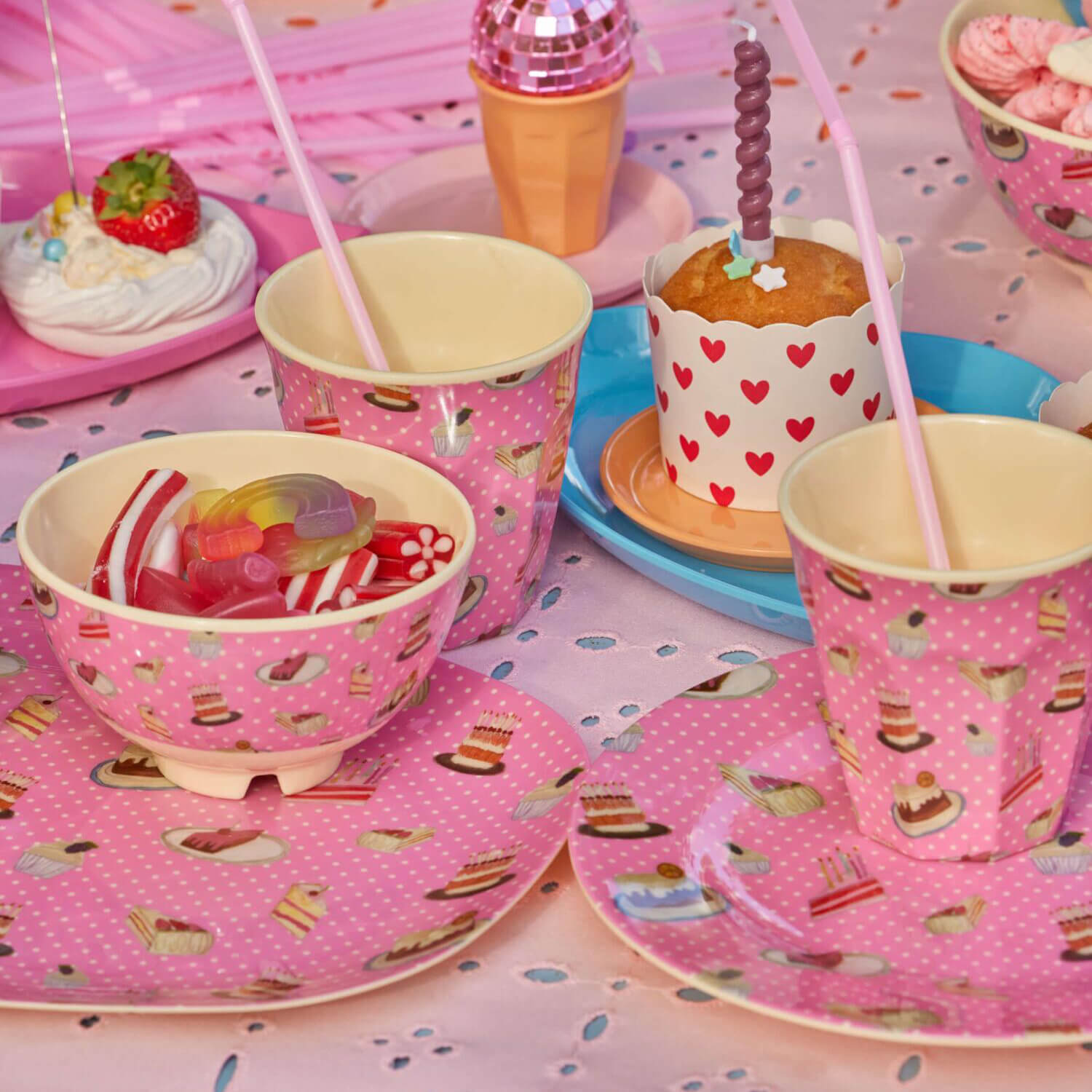 Melamin Kinderteller "Sweet Cake" - 20 cm (Bunt)