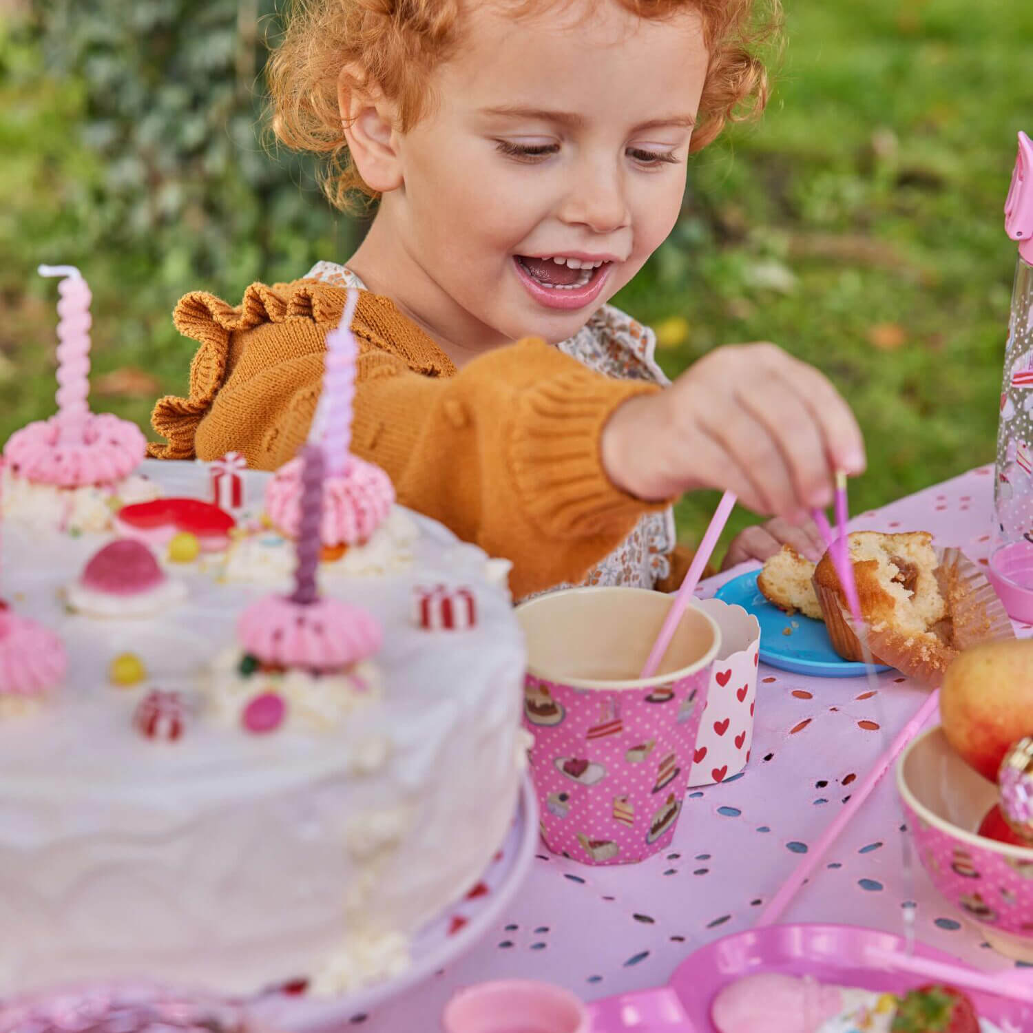 Melamin Platte rechteckig "Sweet Cake" - 30x22 cm (Bunt)