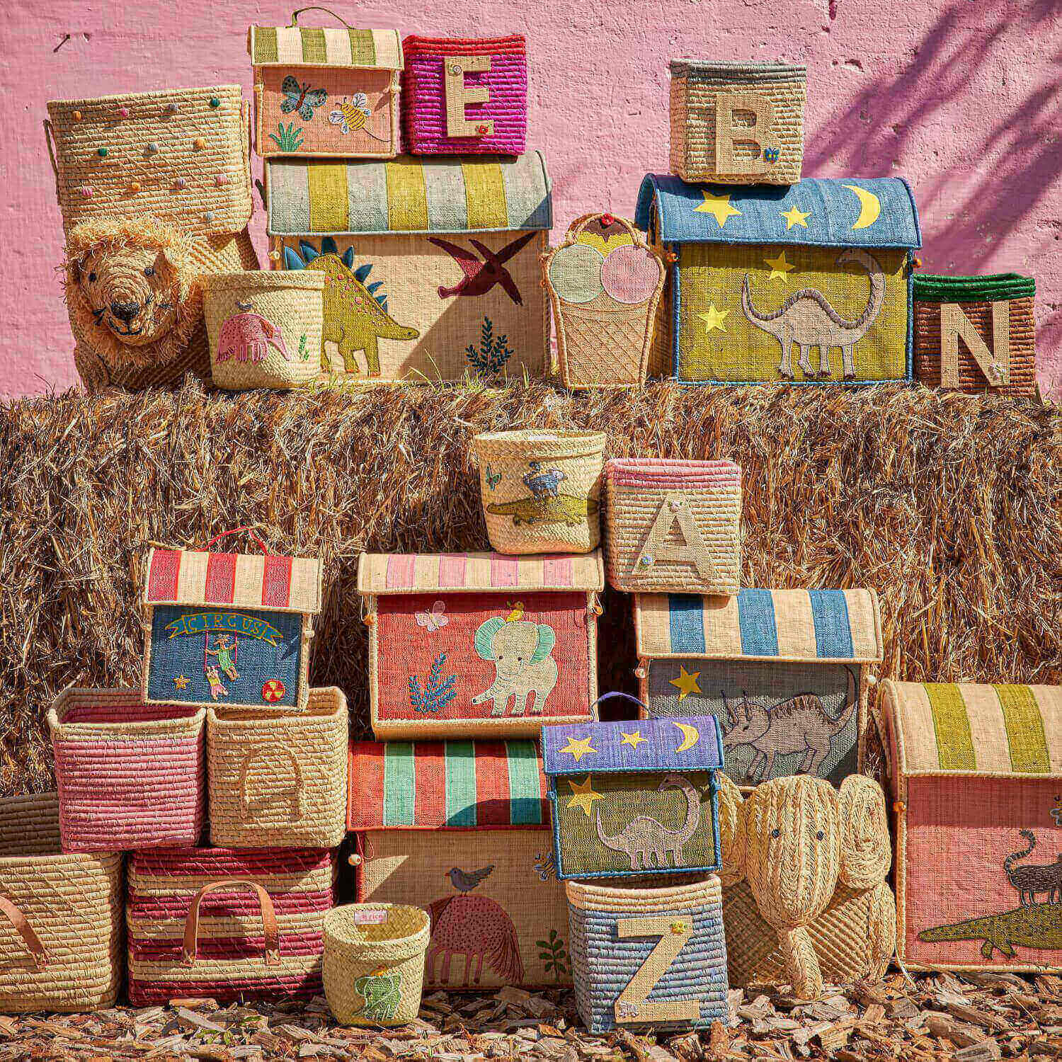 Kindertasche "Raffia - Dinossaur" - 24x17x22 cm (Bunt)