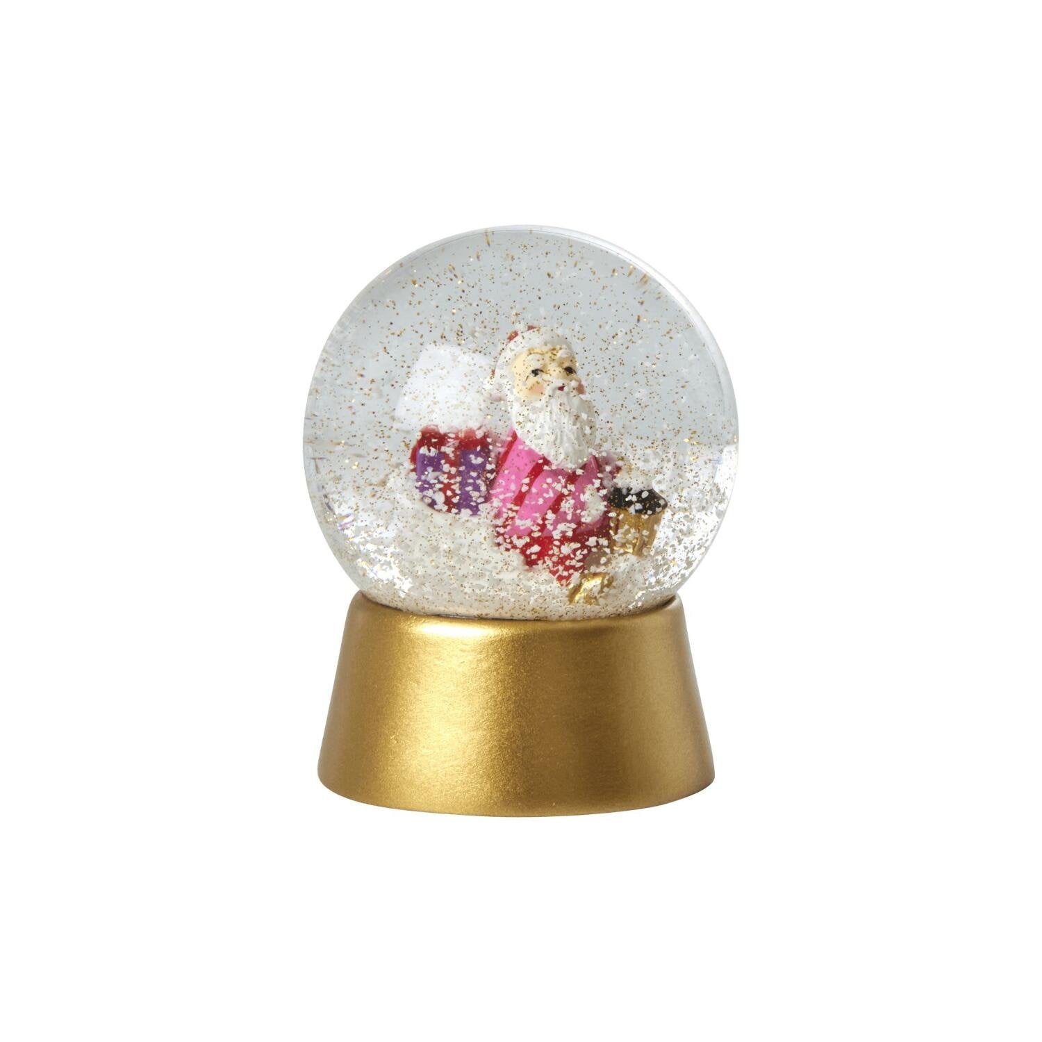 Schneekugel "Xmas Santa" - 11,5x14,5 cm (Gold) Rice