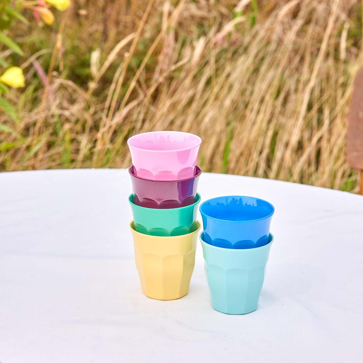 Melamin Becher "Show Your Colors " im 6er-Set - M (Bunt) Rice