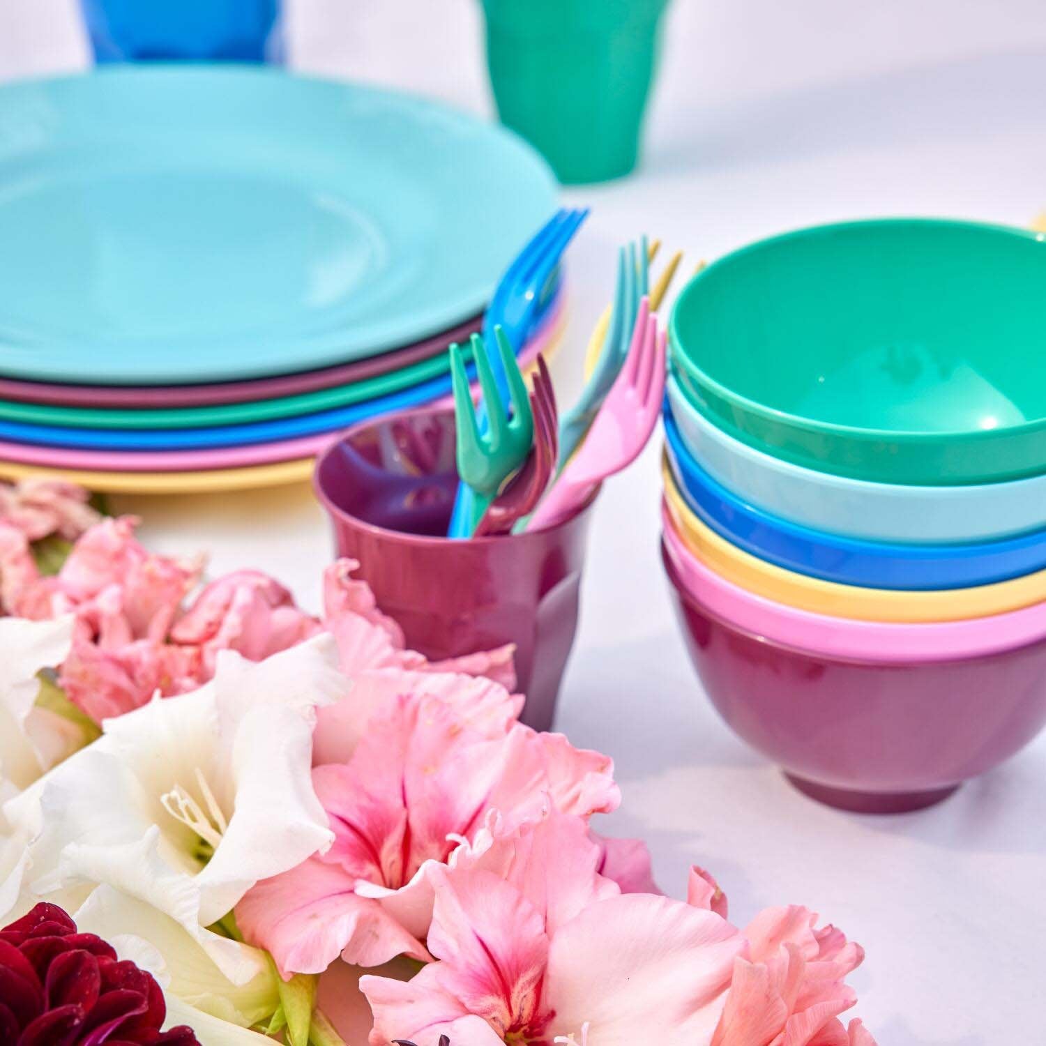 Melamin Becher "Show Your Colors " im 6er-Set - M (Bunt) Rice
