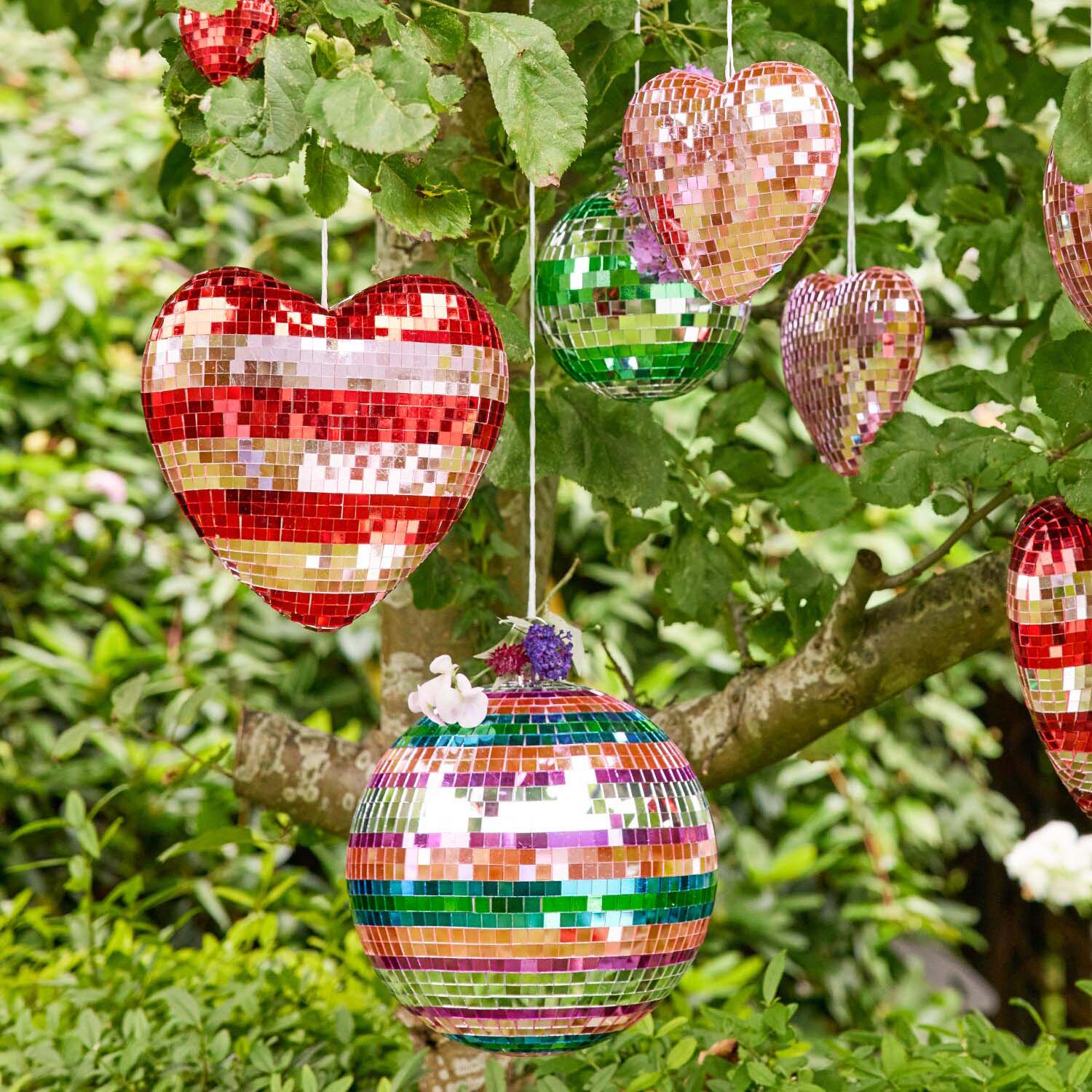 Discokugel "Funky Stripes" - M (Lila) Rice