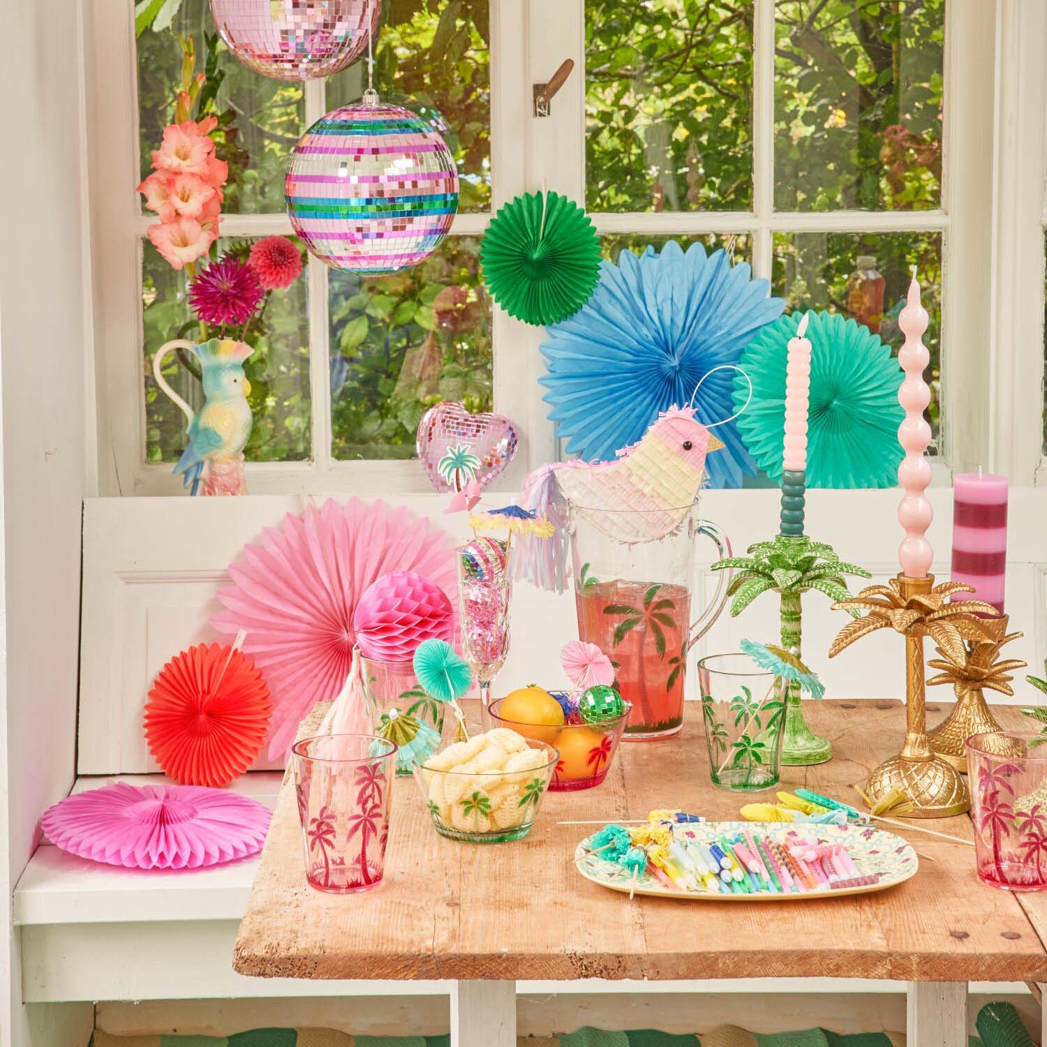 Discokugel "Funky Stripes" - M (Lila) Rice