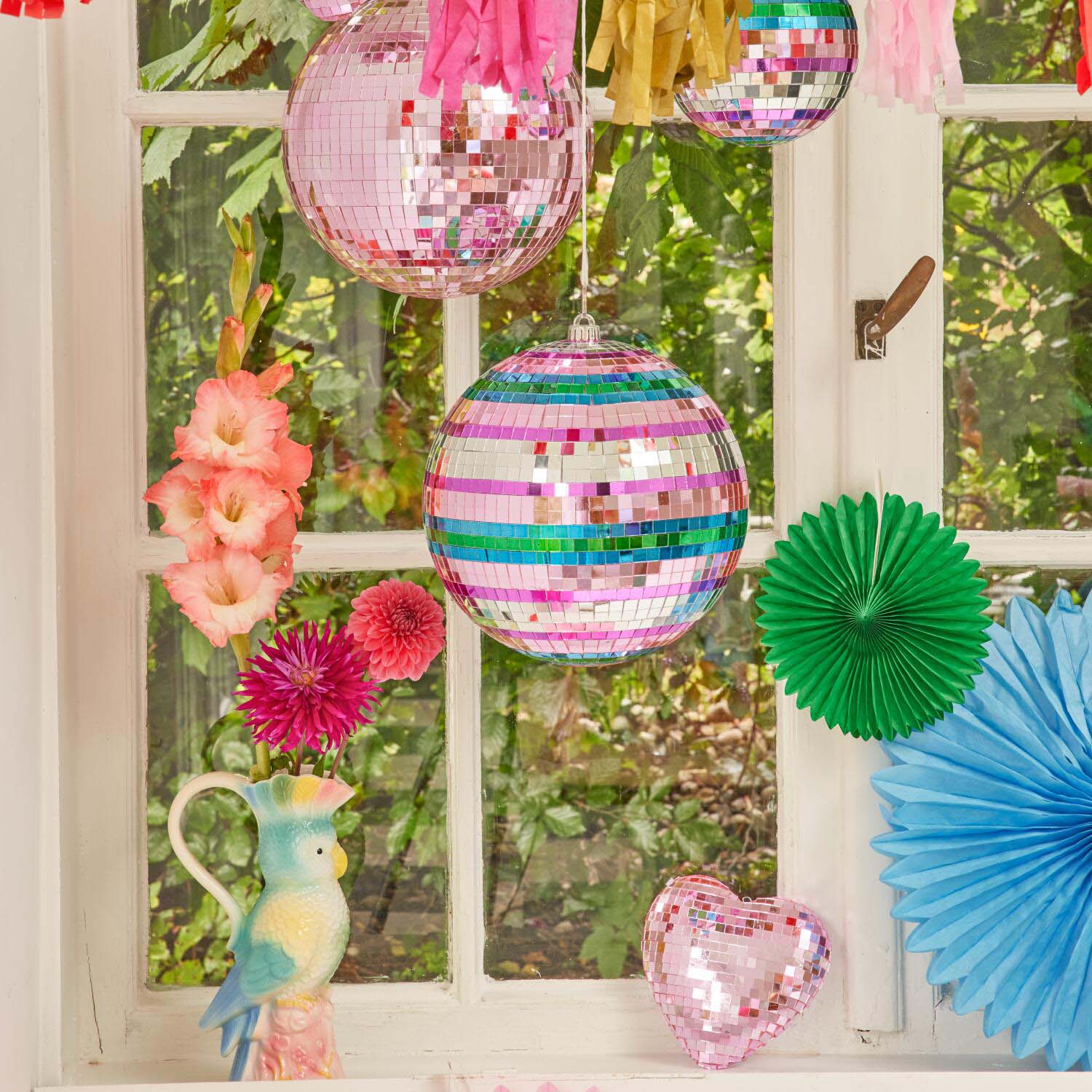 Discokugel "Funky Stripes" - S (Lila) Rice