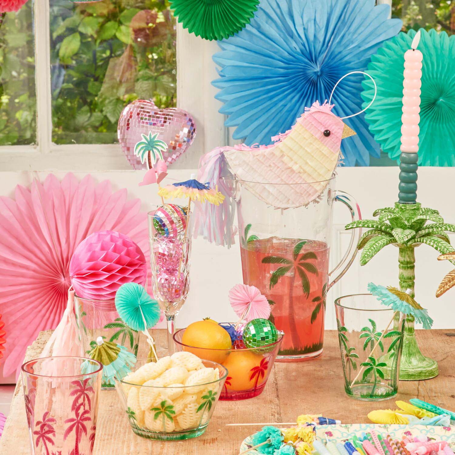 Glas aus Acryl "Palm Tree" - 400 ml (Transparent) Rice