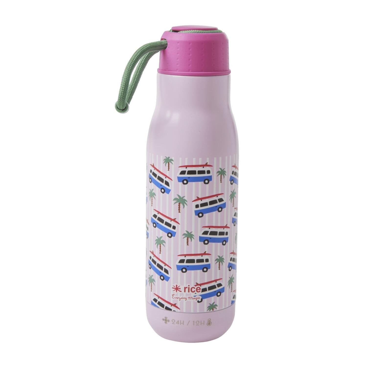 Edelstahlflasche "Cars" - 7,5x7,5x25,5 cm (Pink)