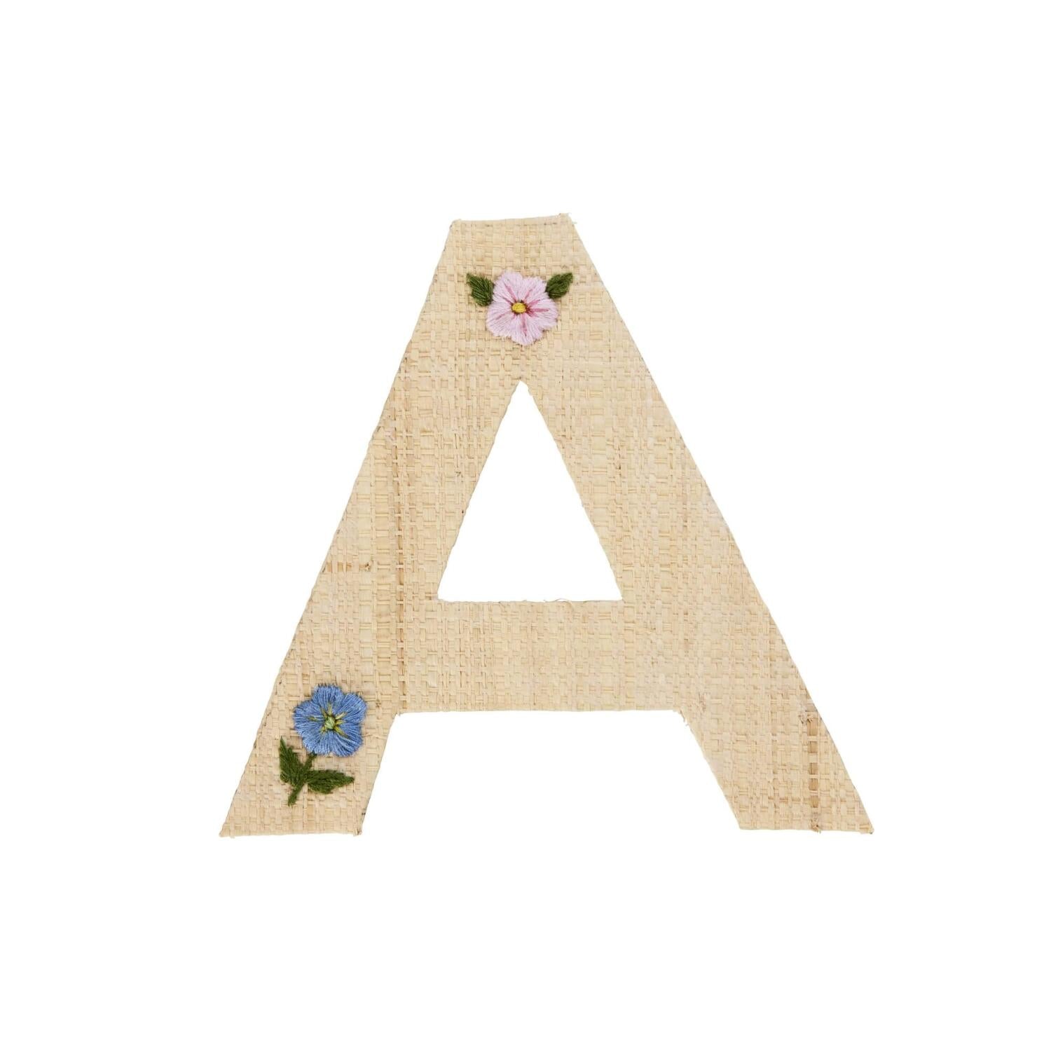Bast-Sticker-Buchstabe "Blumen und Tiere" (Natur)