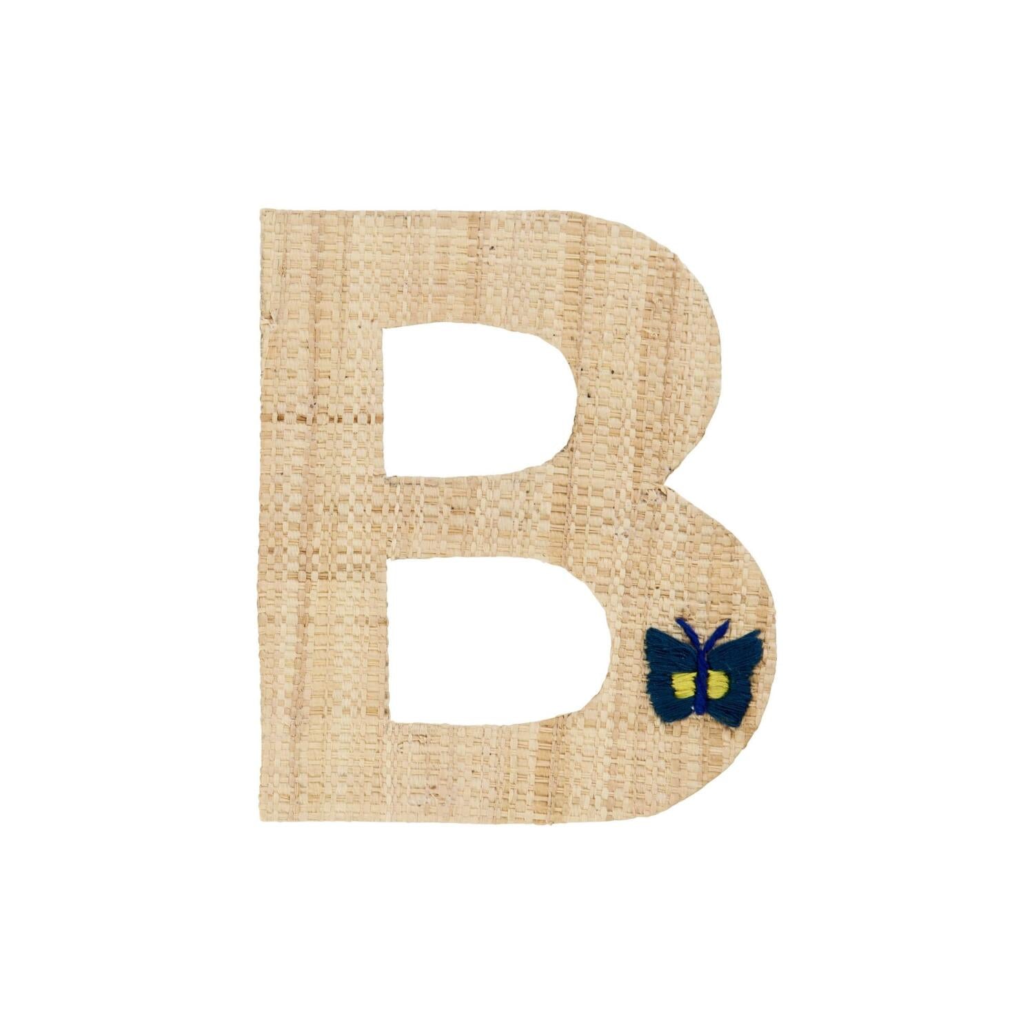 Bast-Sticker-Buchstabe "Blumen und Tiere" (Natur)