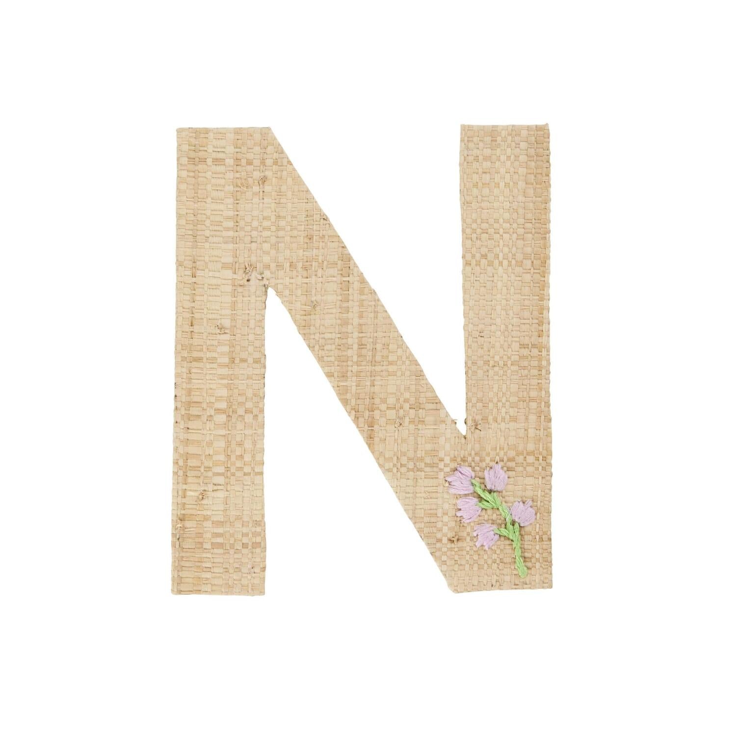 Bast-Sticker-Buchstabe "Blumen und Tiere" (Natur)